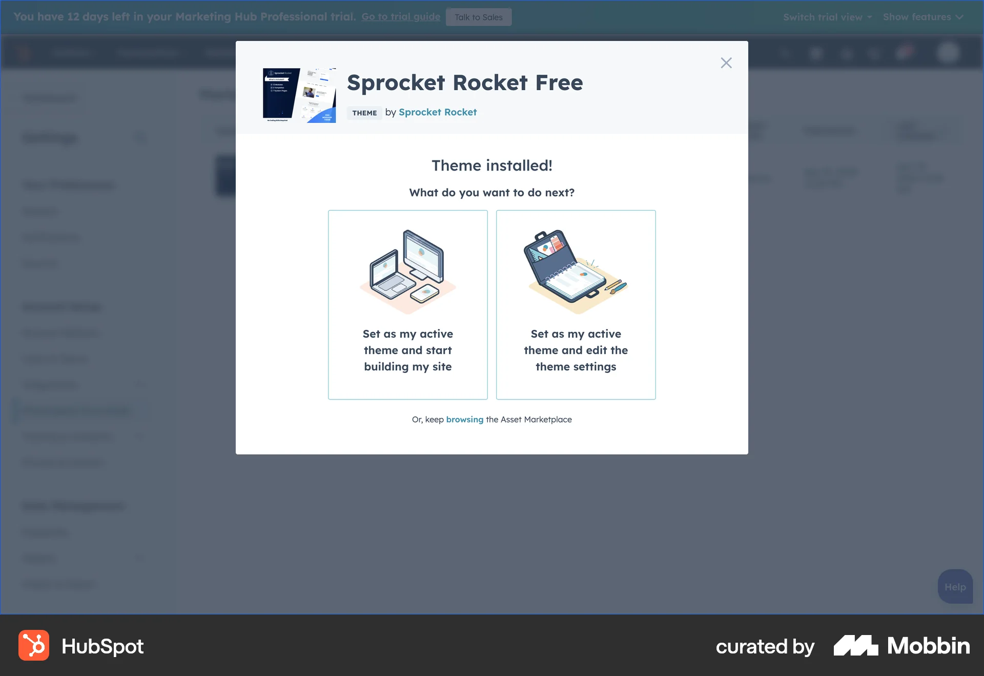 HubSpot Web Acknowledgement & Success screen