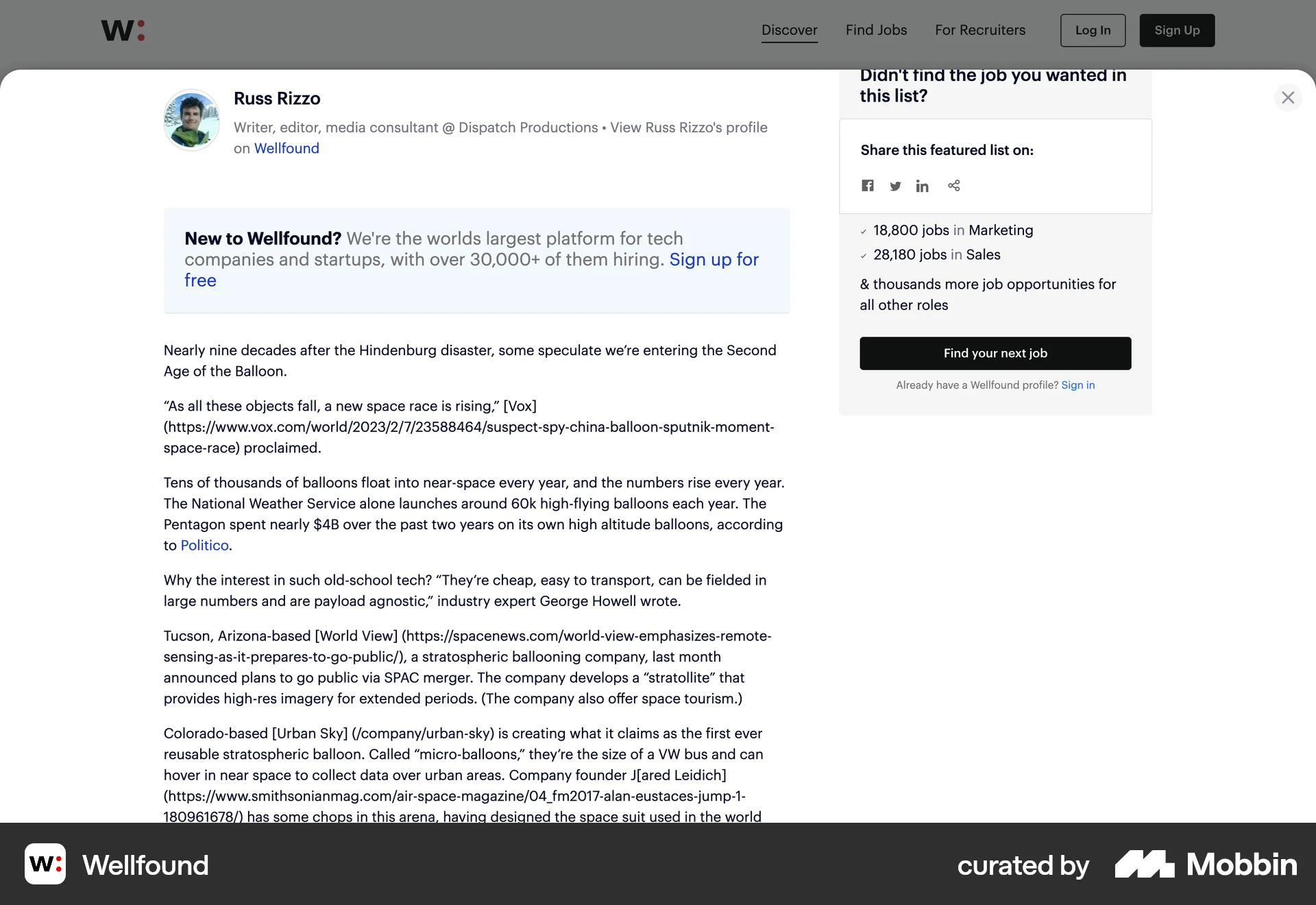 Wellfound Web Article Detail screen