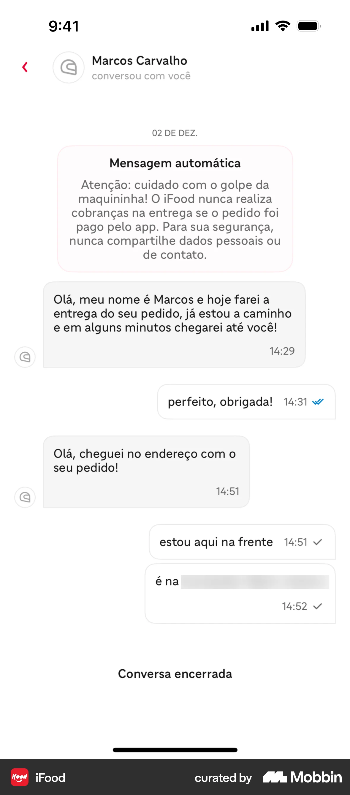 iFood iOS Date & Time screen