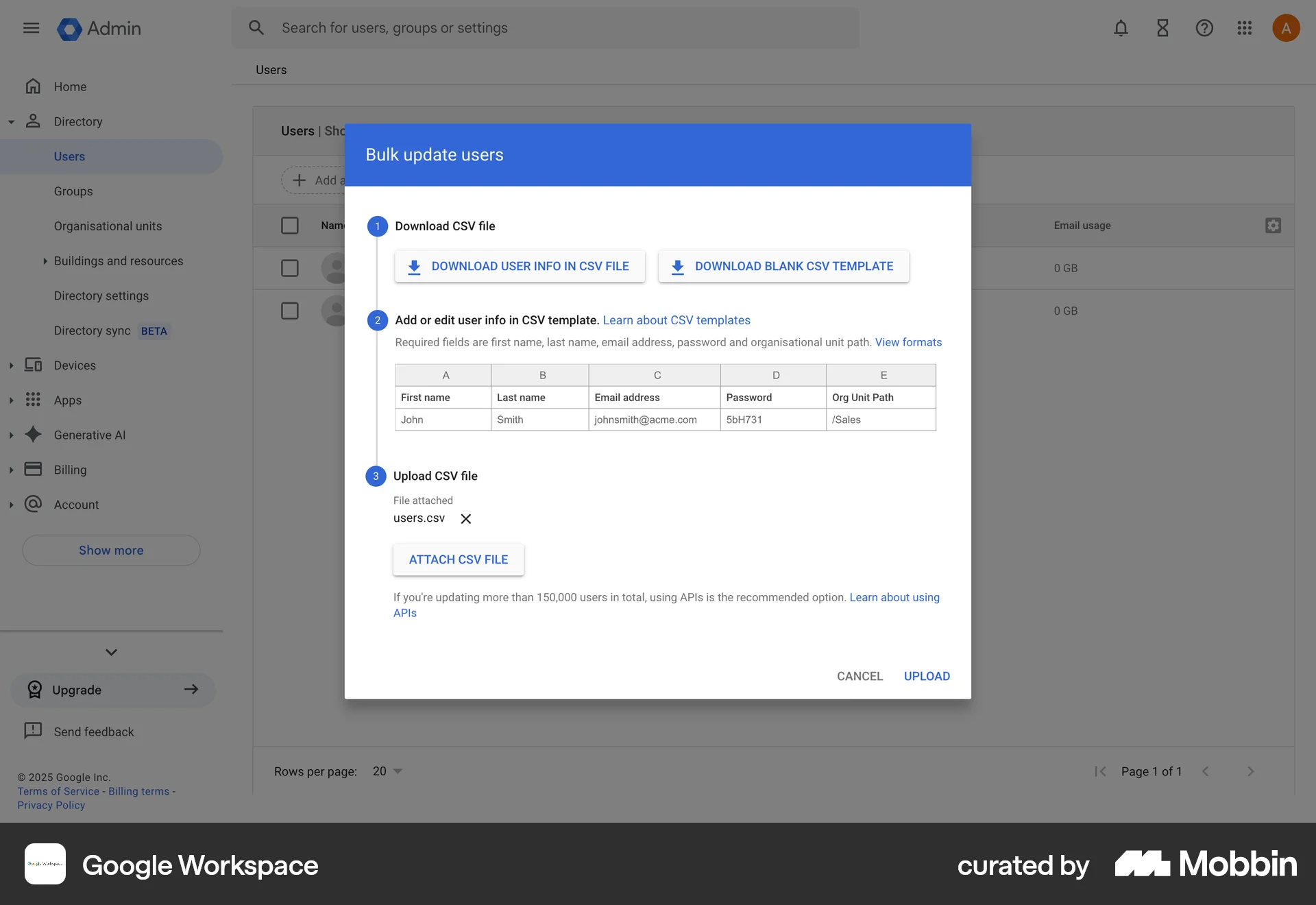 Google Workspace Web screen containing Button UI element