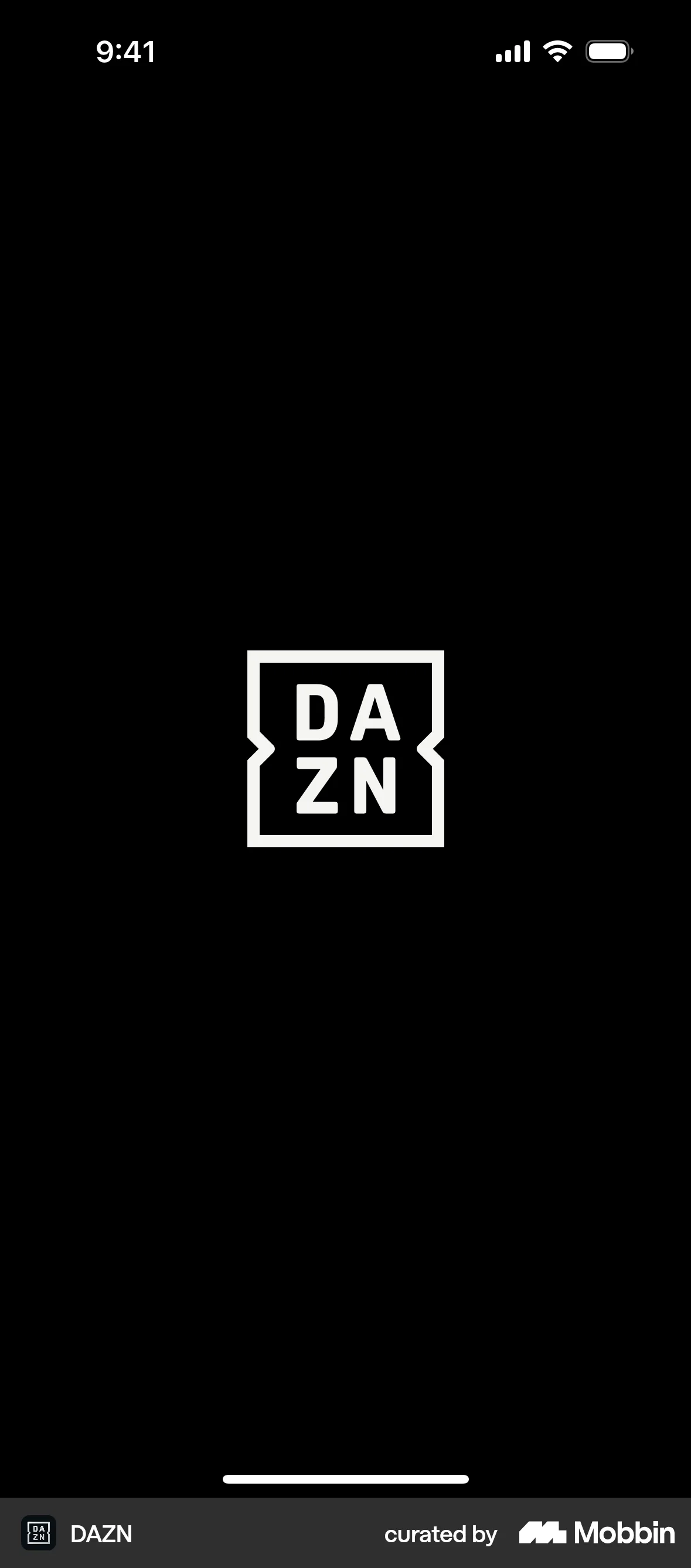 DAZN iOS Splash Screen screen