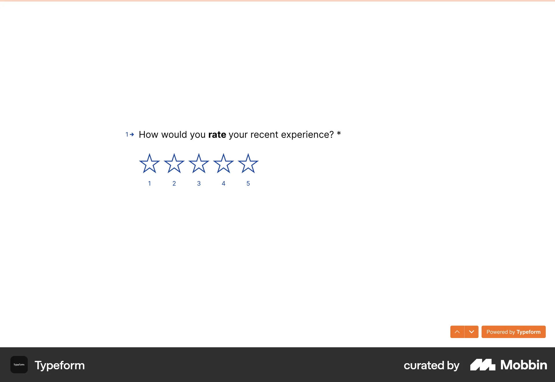 Typeform Web Quiz screen