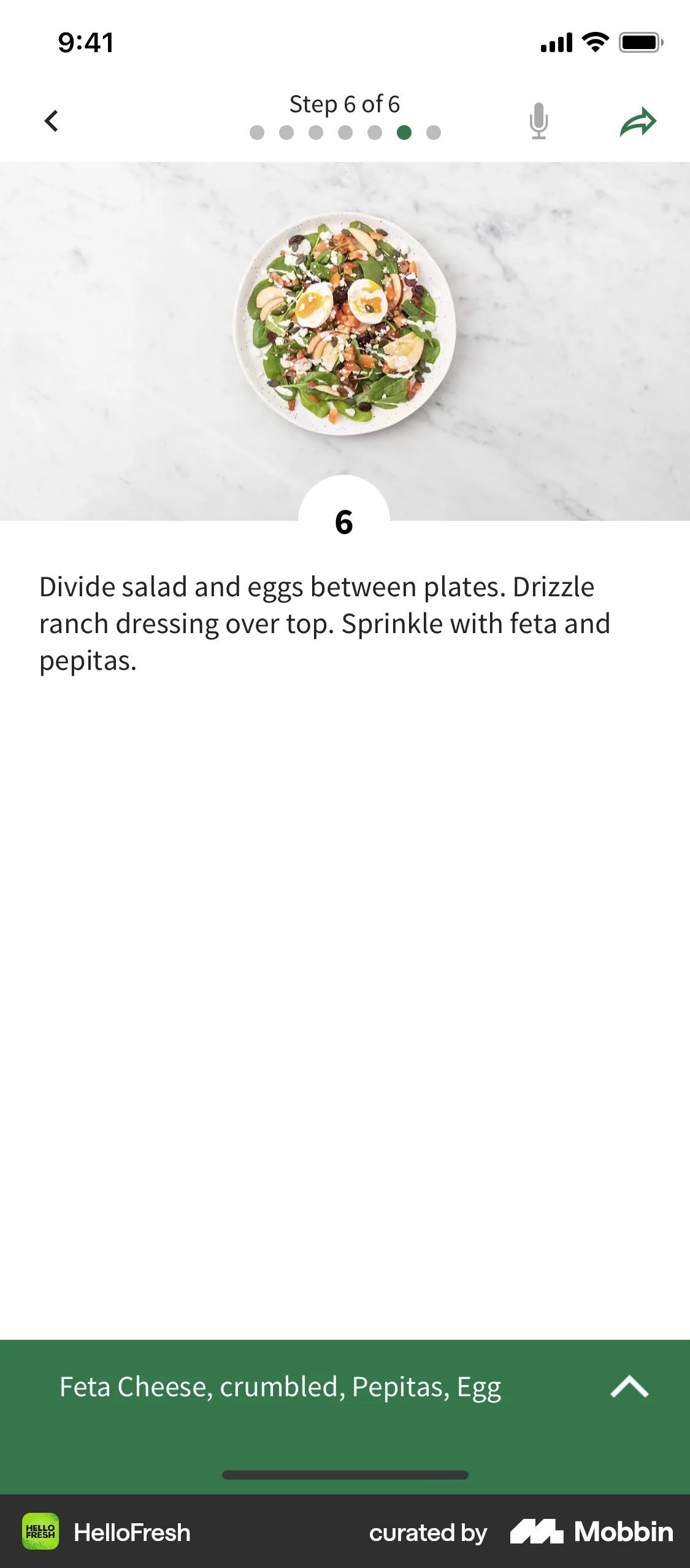 HelloFresh iOS Recipe Detail screen