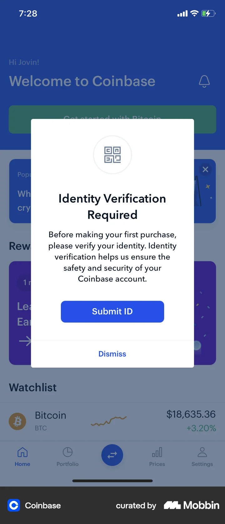 Coinbase Mobile Menu Explore the best mobile app designs on Mobbin
