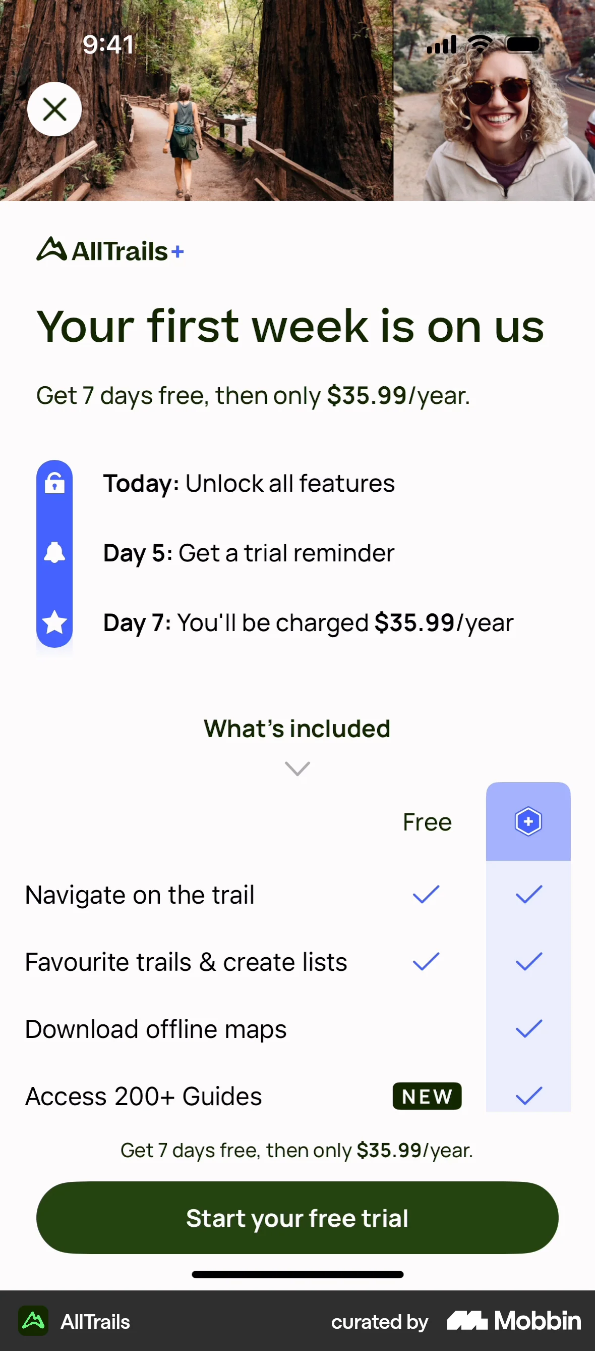 AllTrails iOS Subscription & Paywall screen