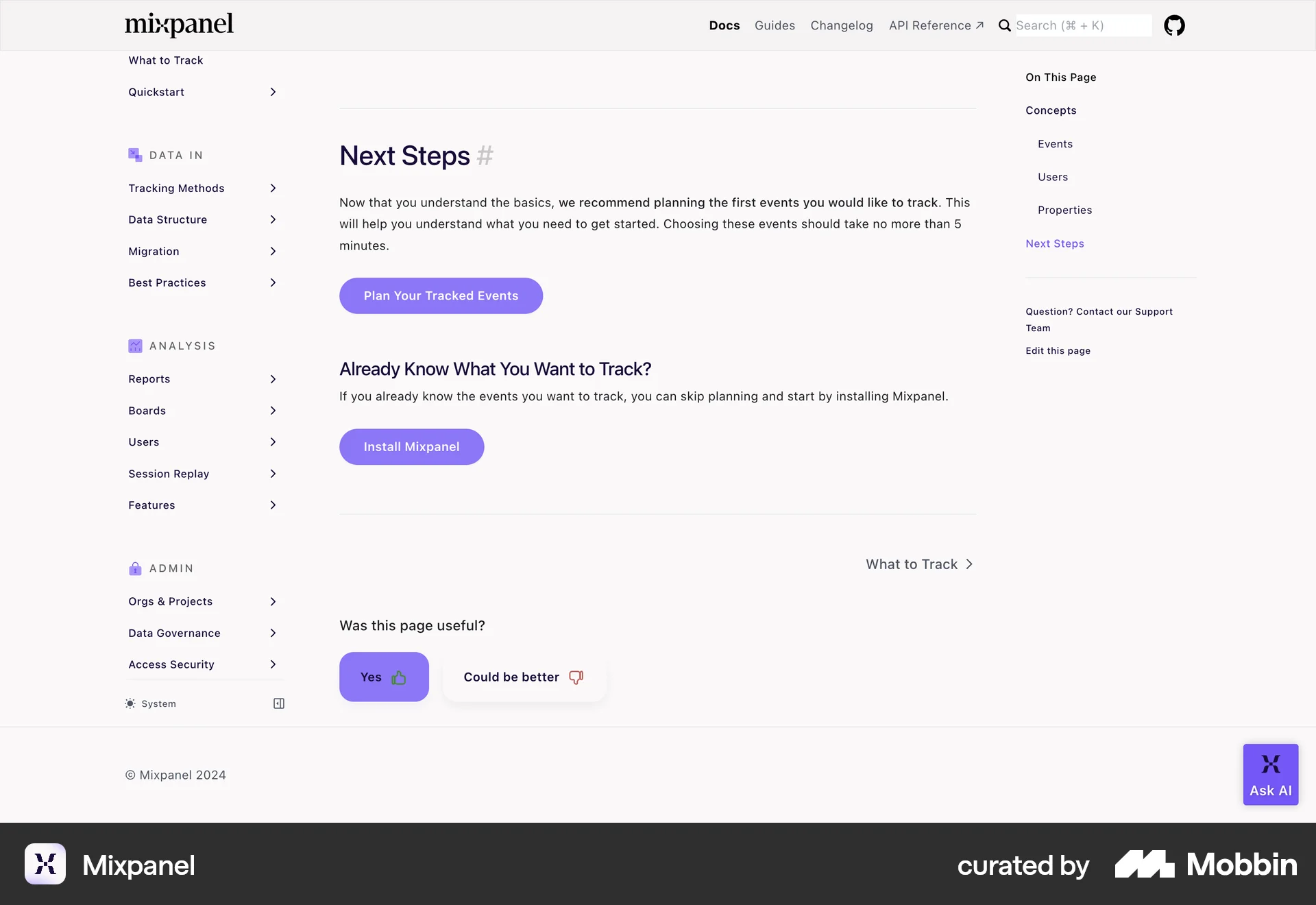 Mixpanel Web Reviews & Ratings screen