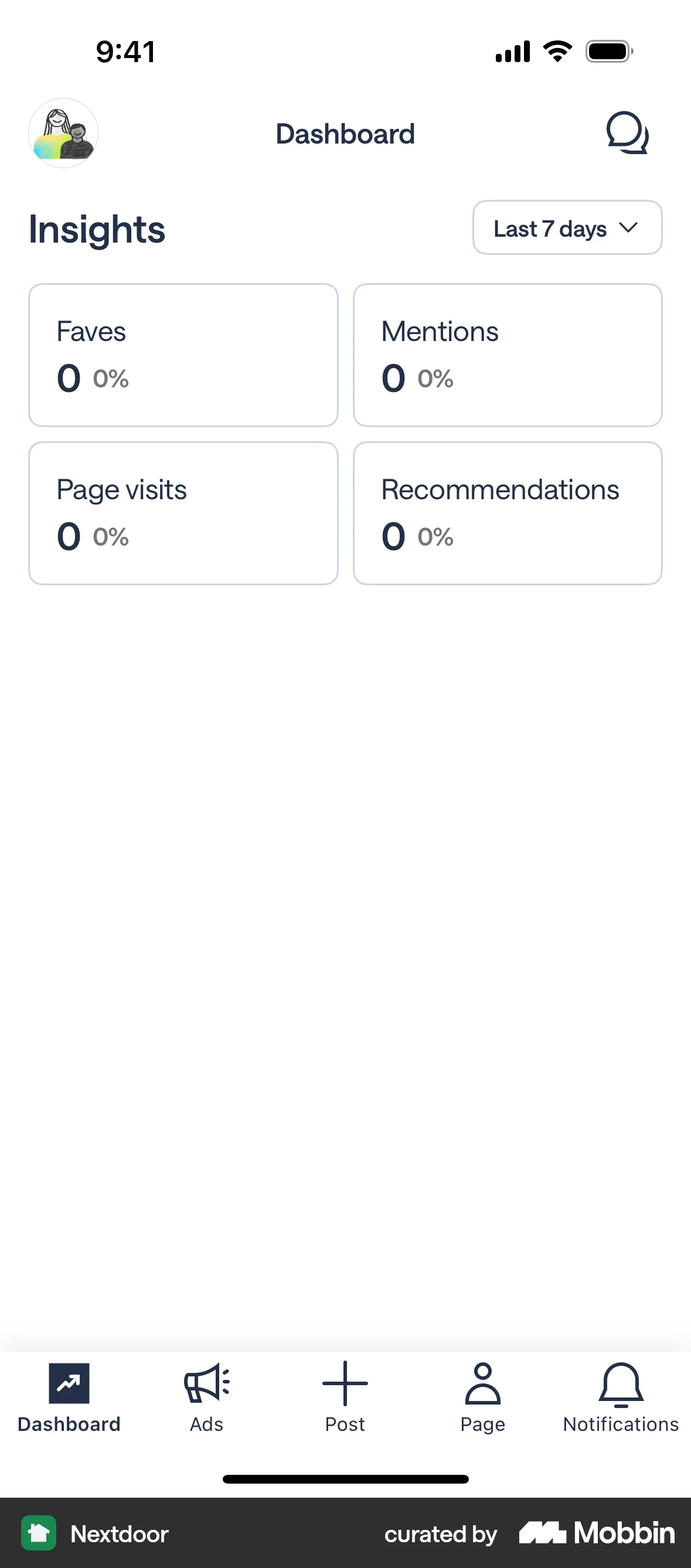 Nextdoor iOS screen containing Tab Bar UI element