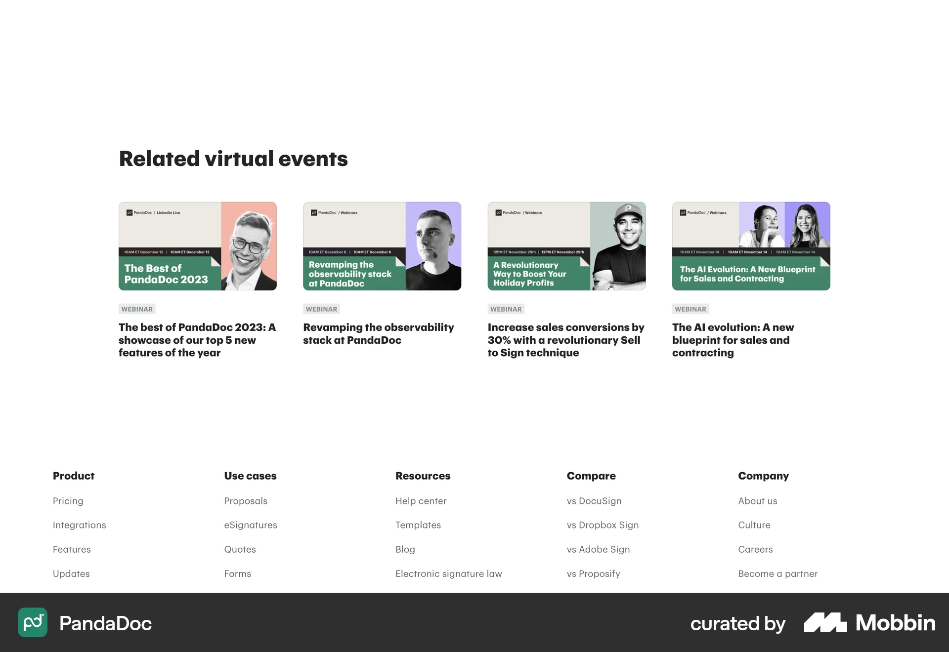 PandaDoc Web Suggestions & Similar Items screen