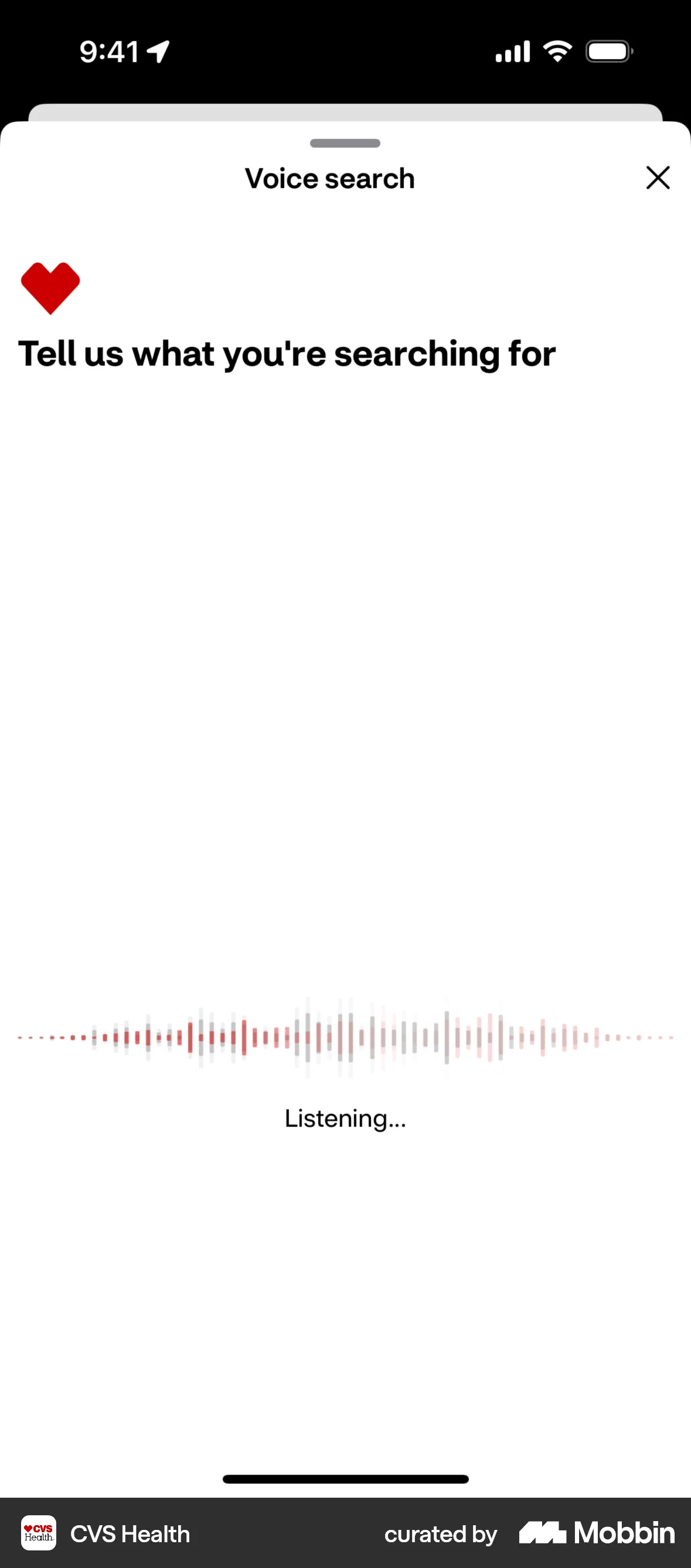 CVS Health iOS Voice UI screen