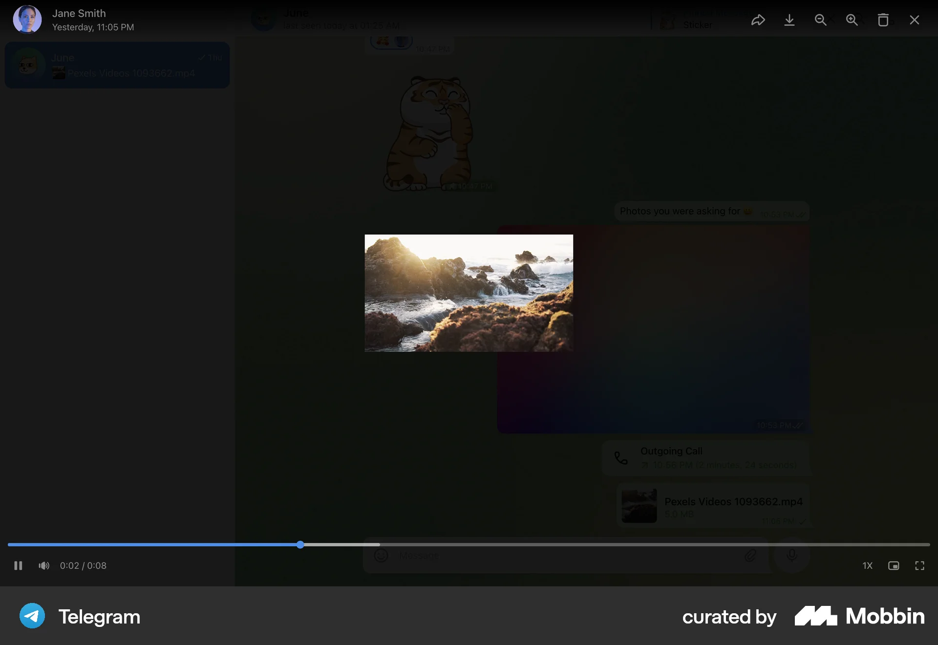 Telegram Web Communication App screen