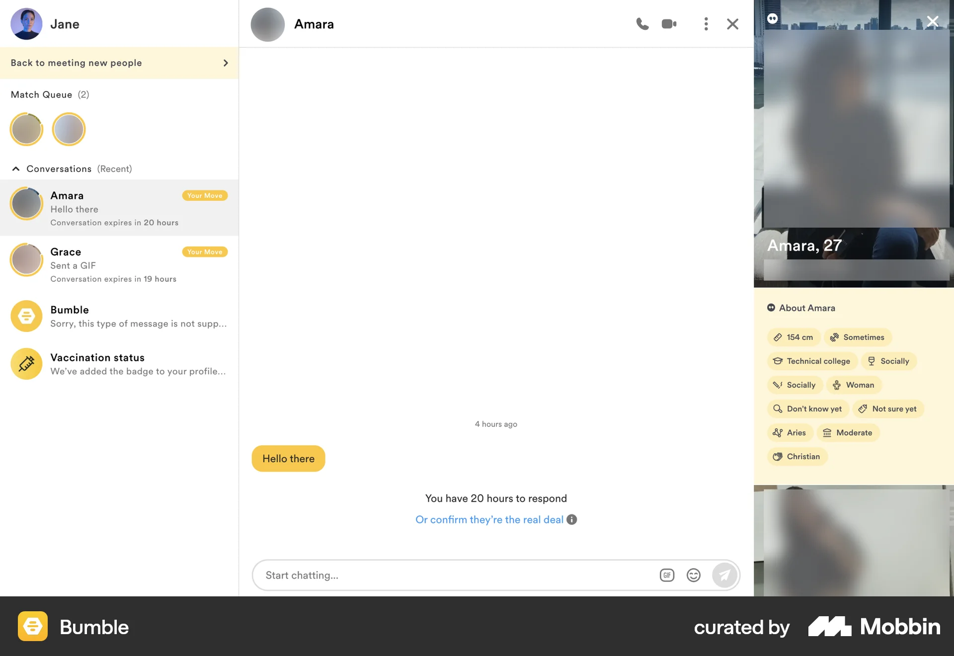 Bumble Web Timer & Clock screen