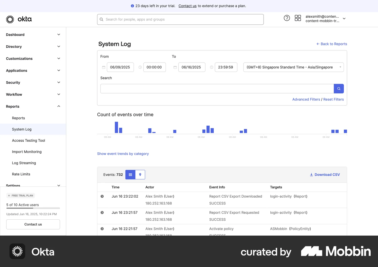 Console Logging Ui Okta Web System Log | Mobbin