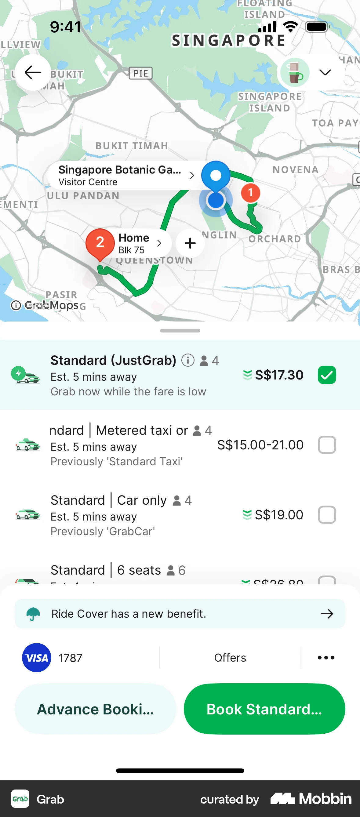 Grab iOS Checkout screen