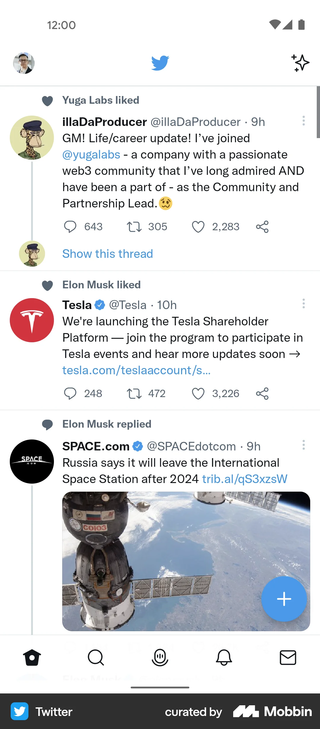 Twitter Android Social Feed screen