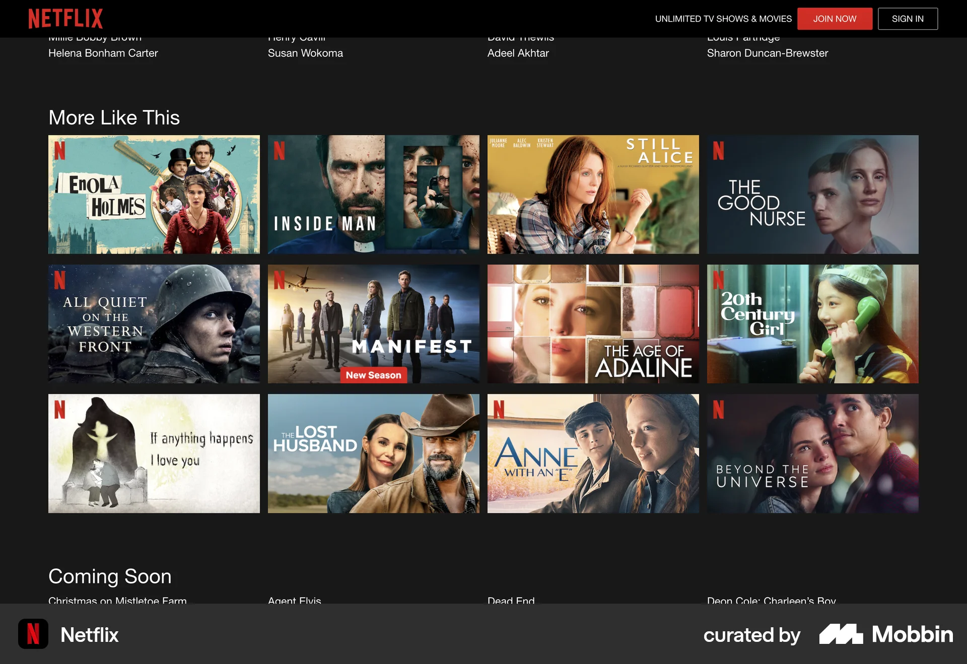 Netflix Web TV Show & Movie Detail screen