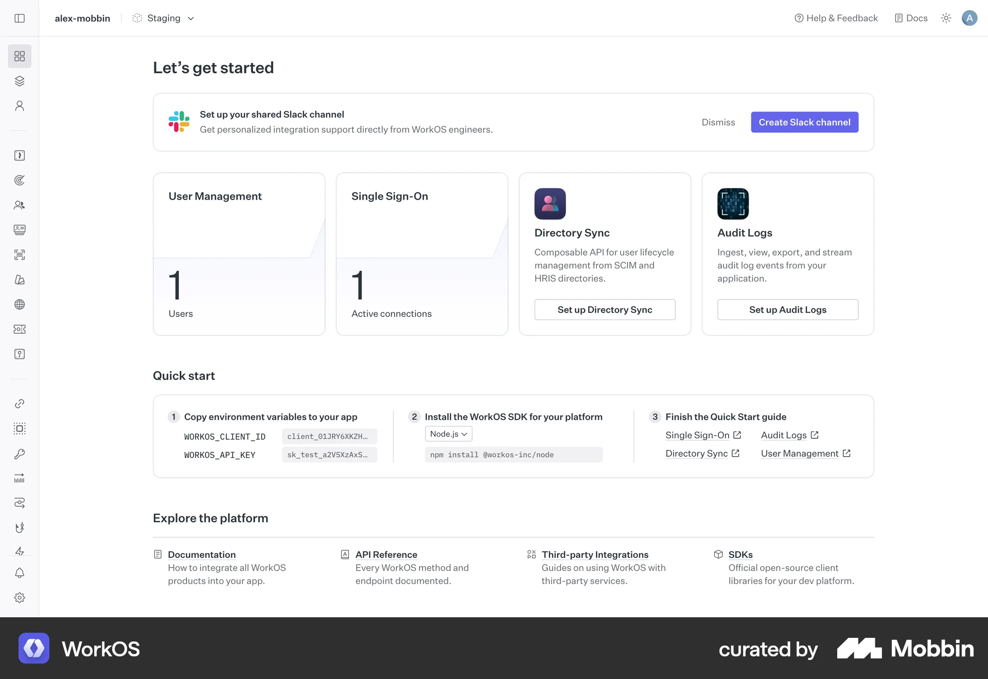 WorkOS Web Home screen