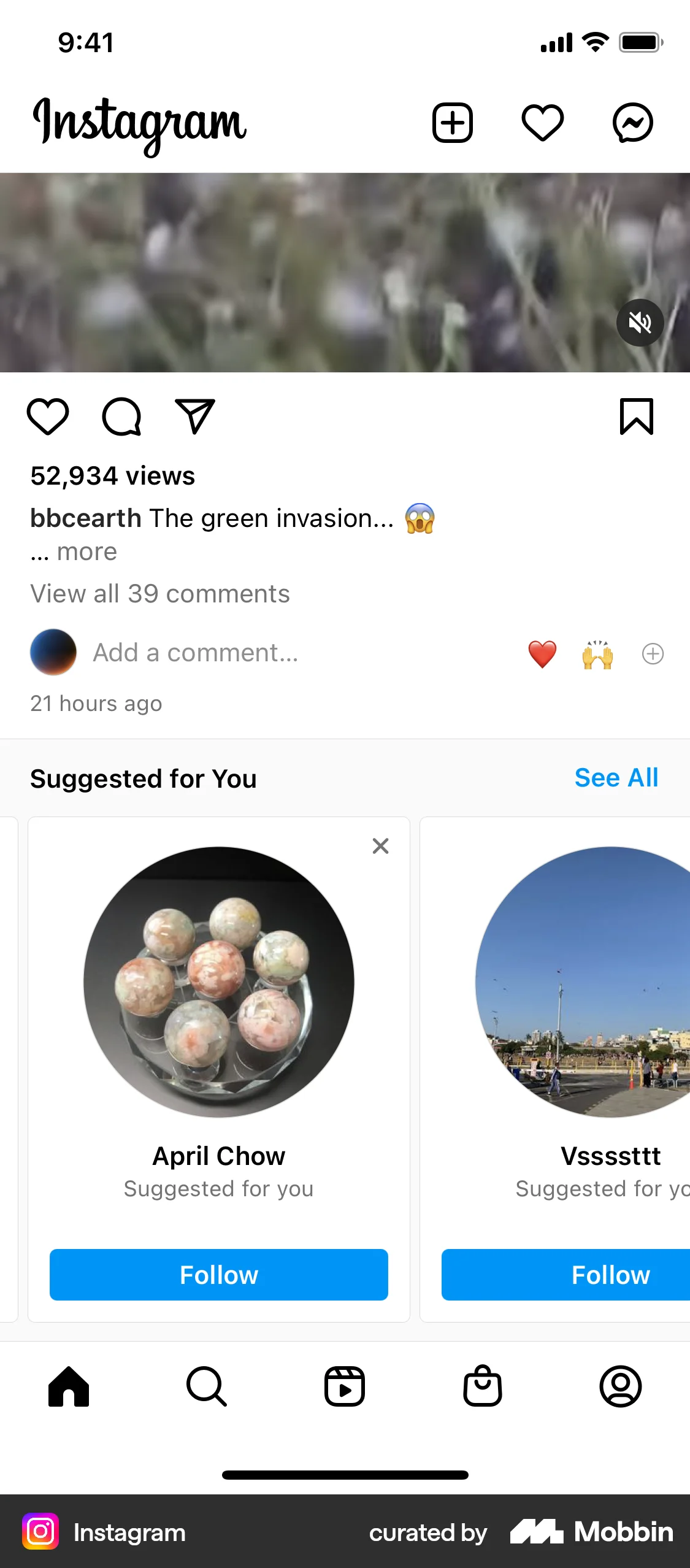 Instagram iOS Social Feed screen