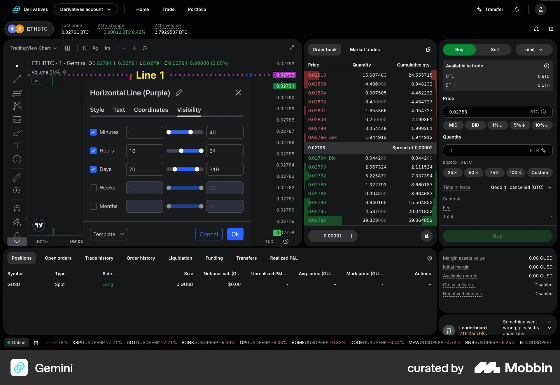 Gemini Web screen containing Slider UI element