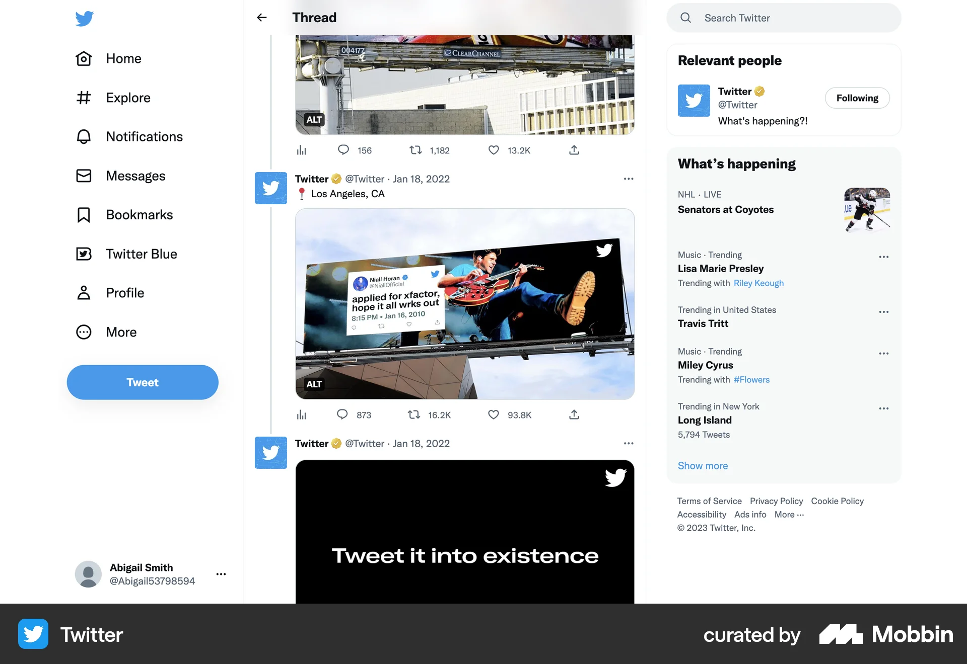 X Web Post Detail screen