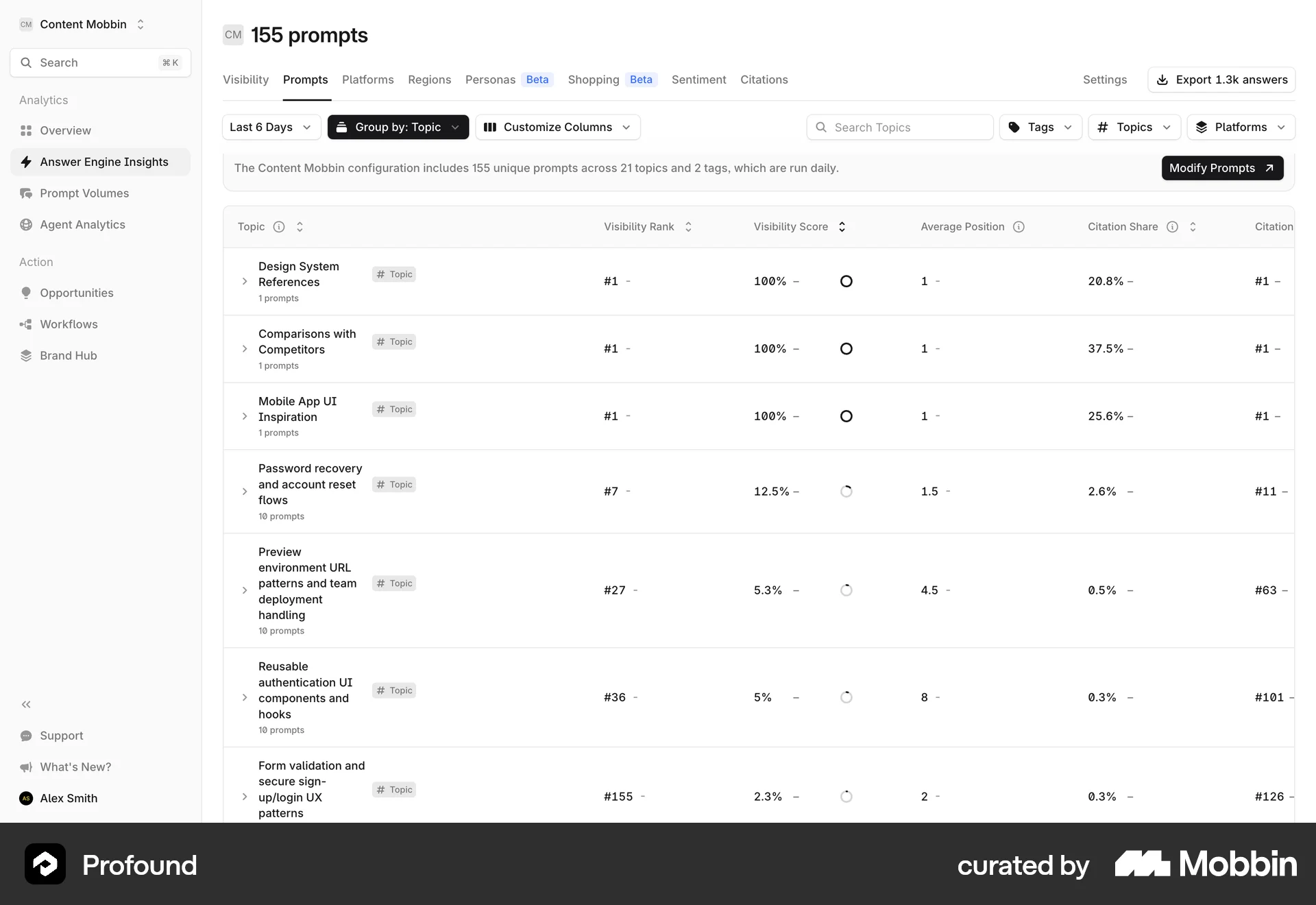 Profound Web screen containing Table UI element