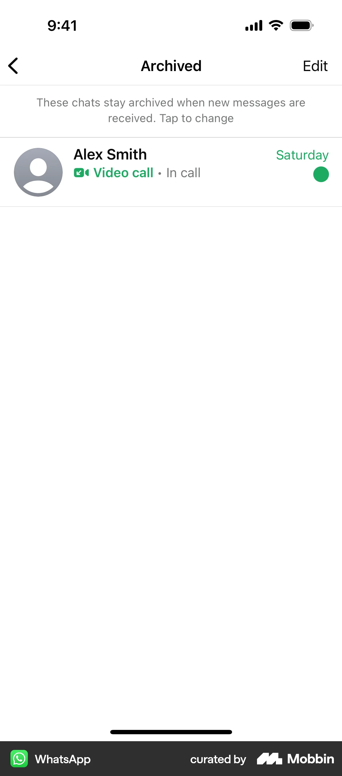 WhatsApp iOS Trash & Archive screen