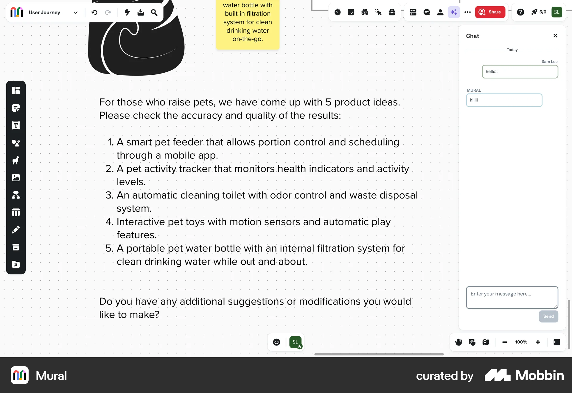Mural Web Chat Detail screen