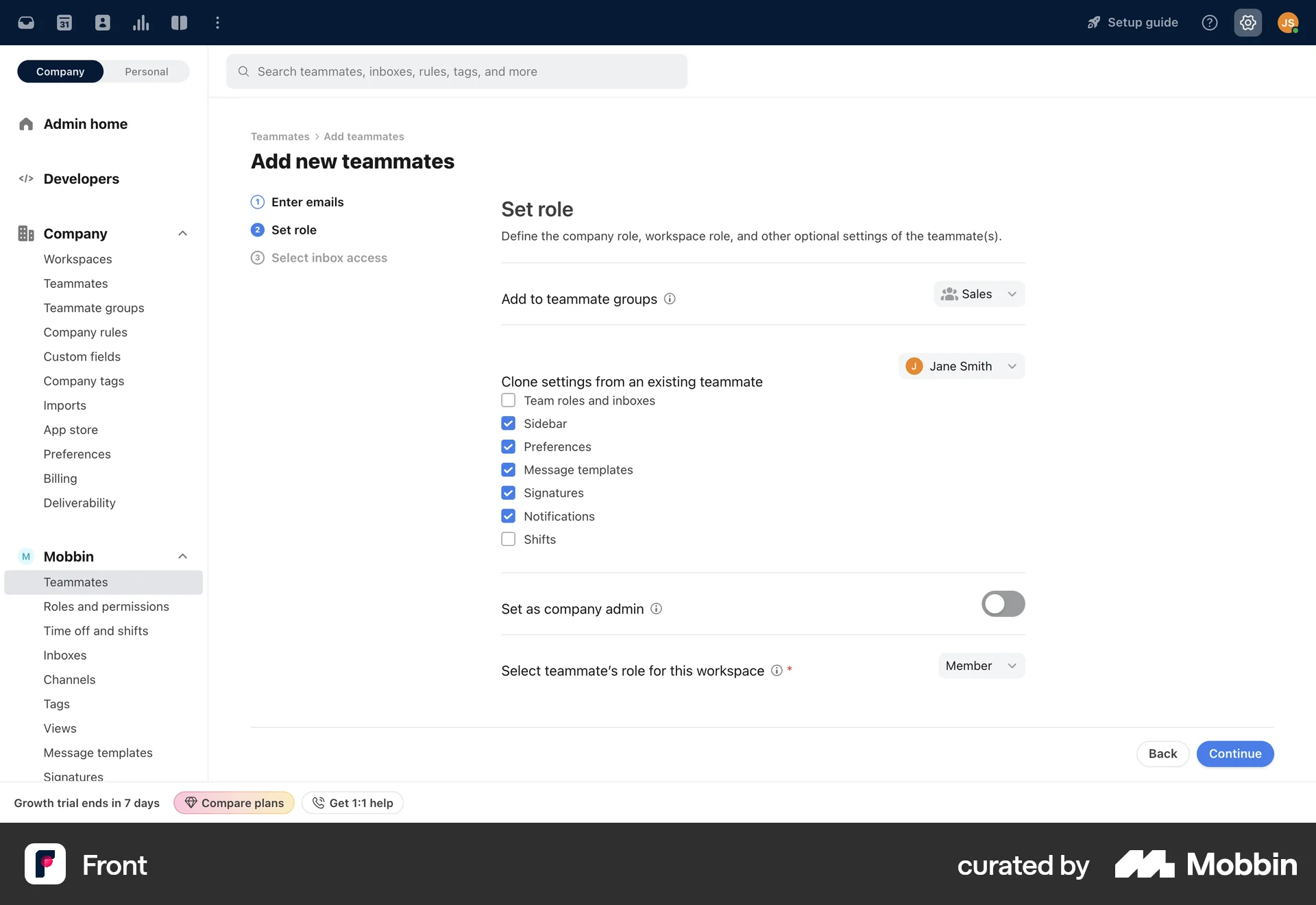 Front Web screen containing Checkbox UI element