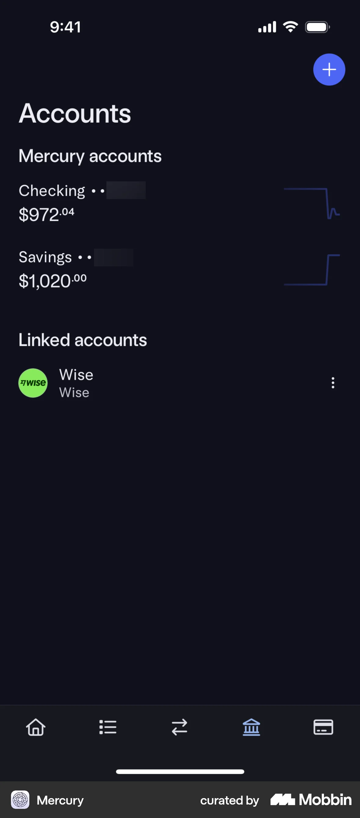 Mercury iOS Dark Mode screen