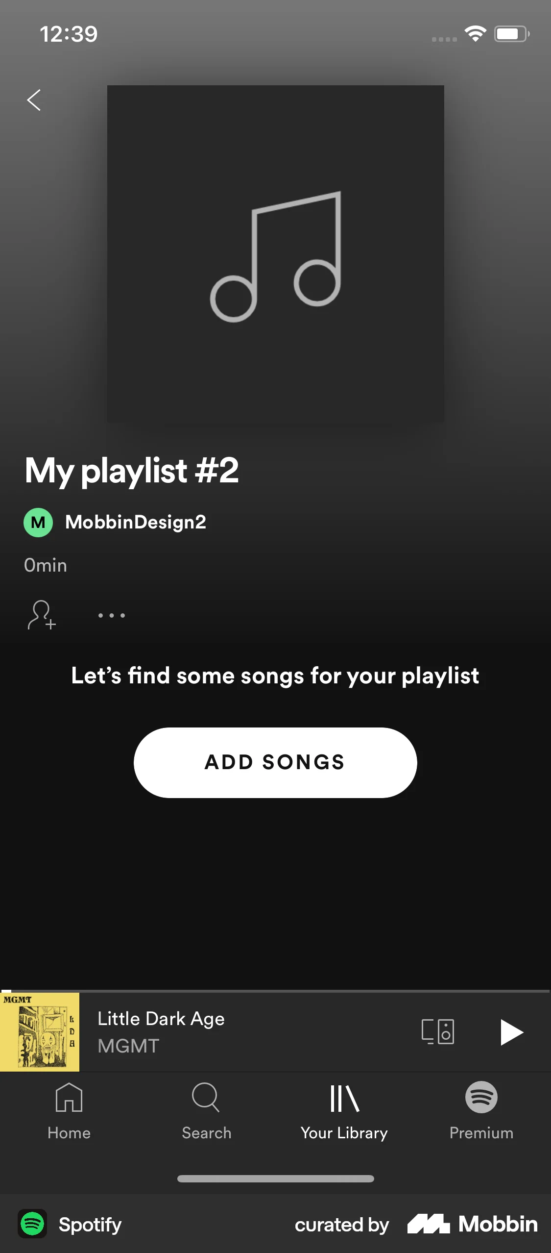 Spotify iOS Playlists screen