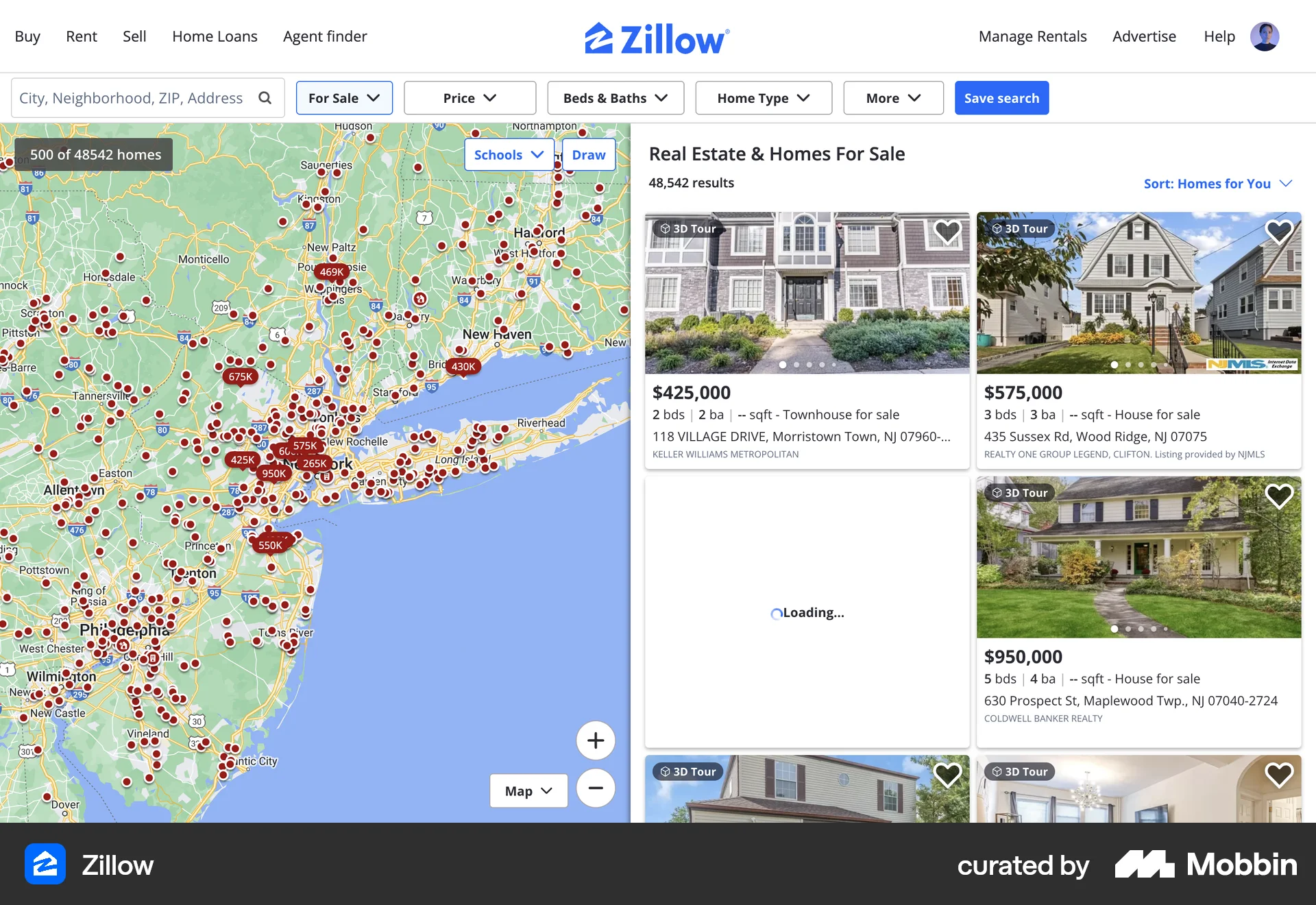 Zillow Web Loading screen