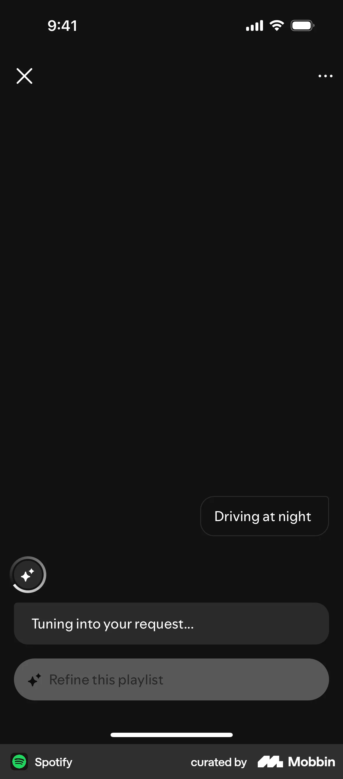 Spotify iOS screen containing Loading Indicator UI element