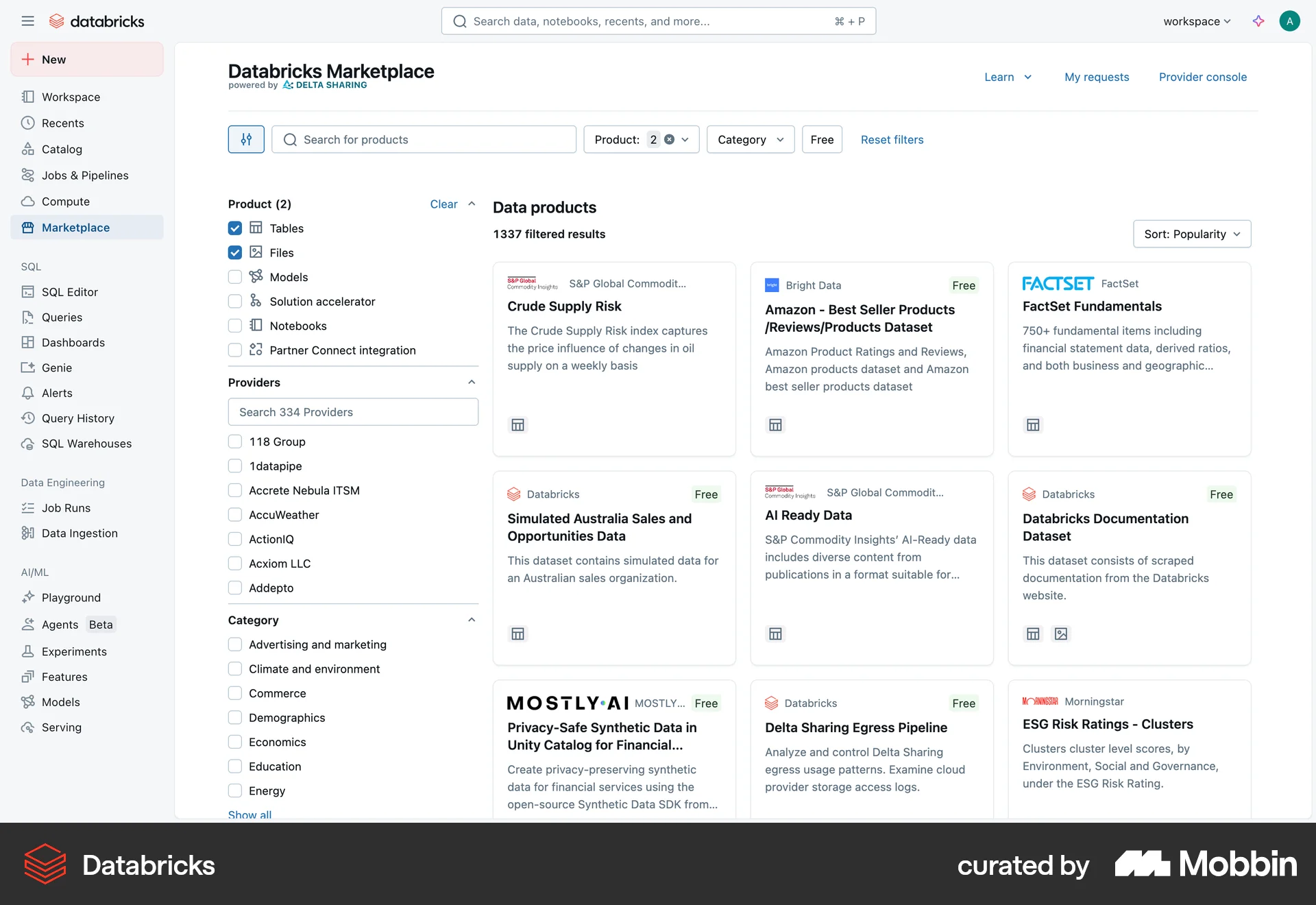 Databricks Web screen