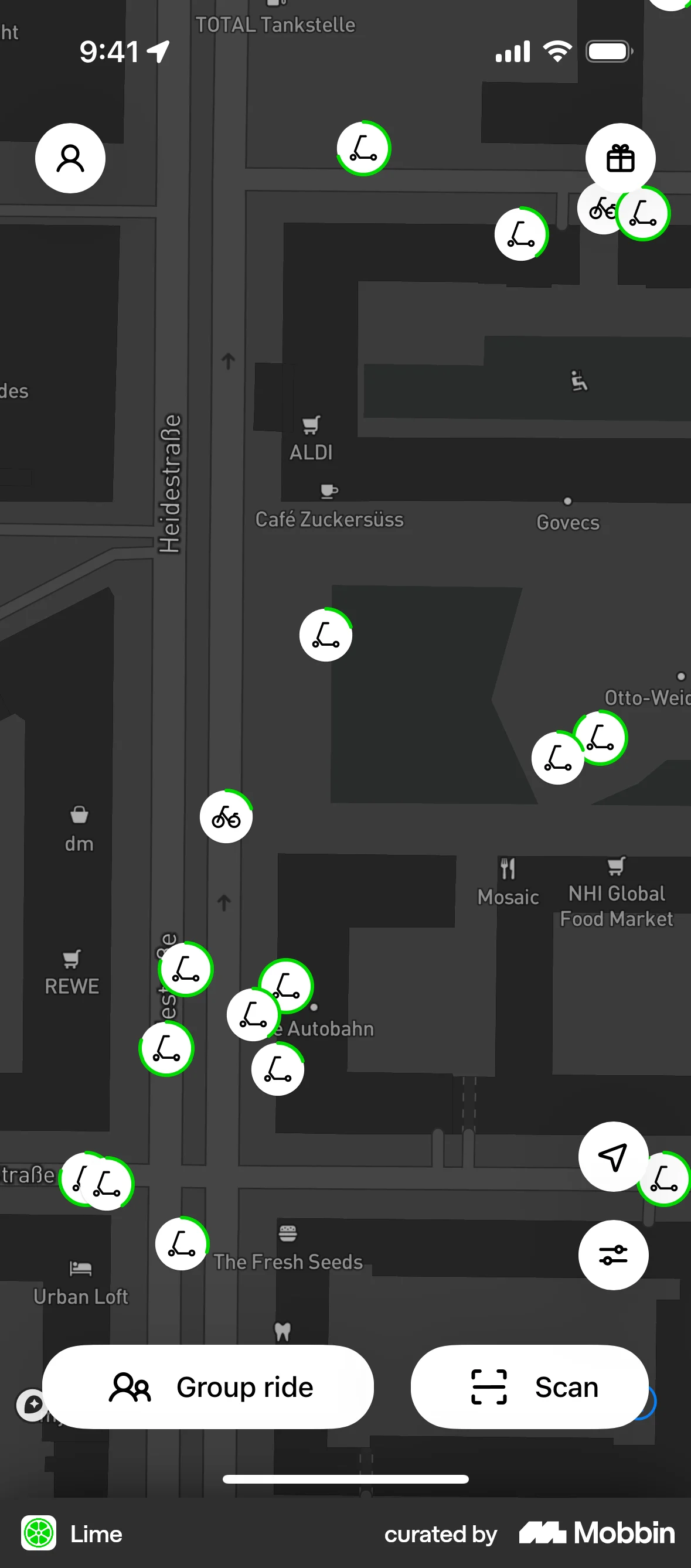 Lime iOS Dark Mode screen