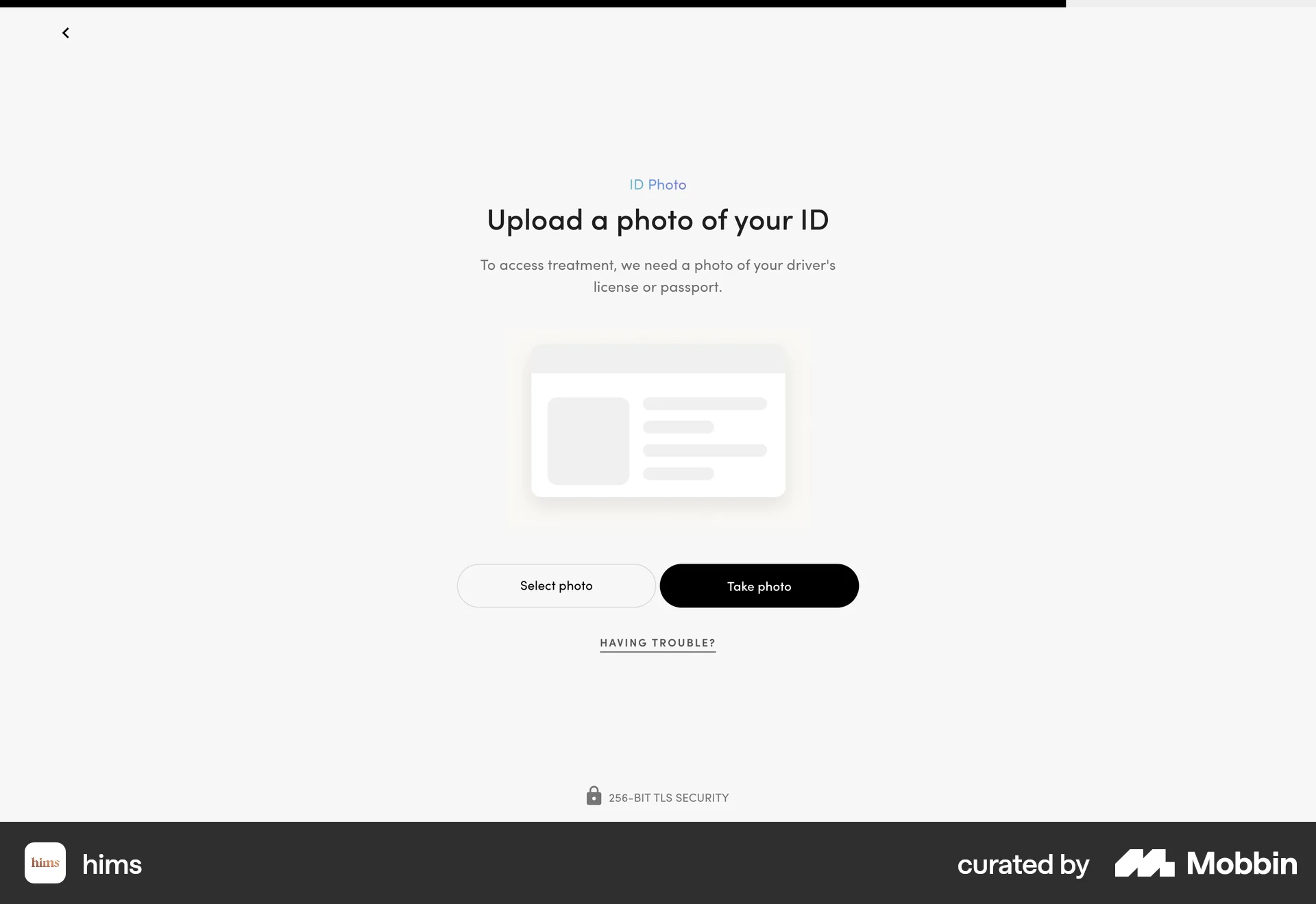 Hims Web screen containing File Upload UI element