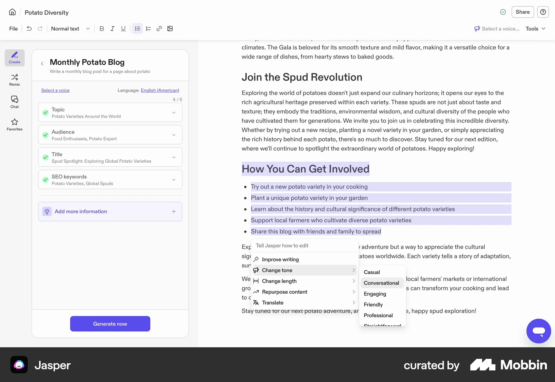 Jasper Web screen containing Dropdown Menu UI element
