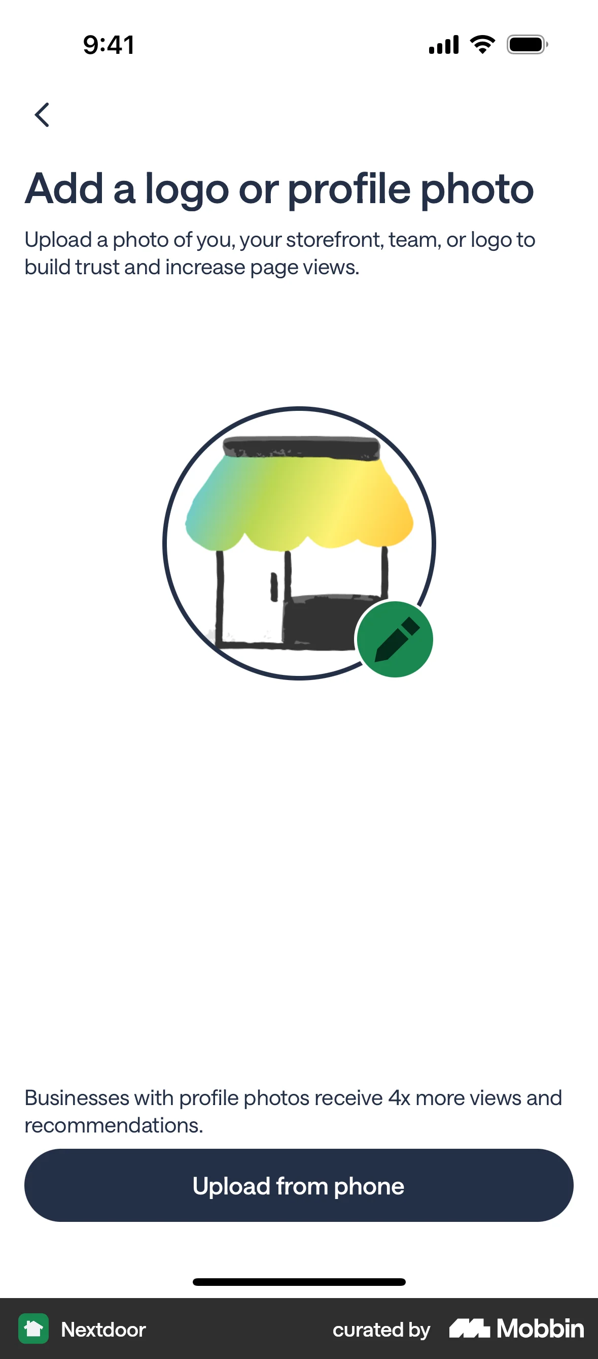 Nextdoor iOS Upload & Download screen