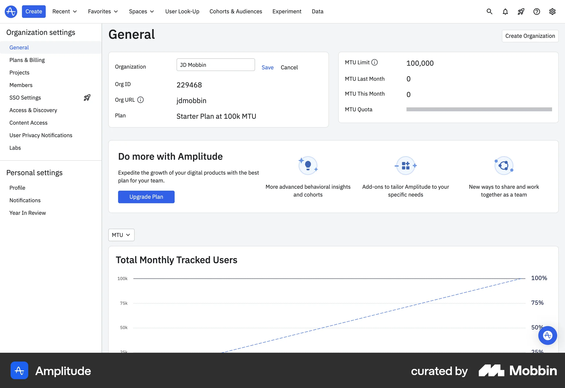 Amplitude Web screen containing Editable Text UI element
