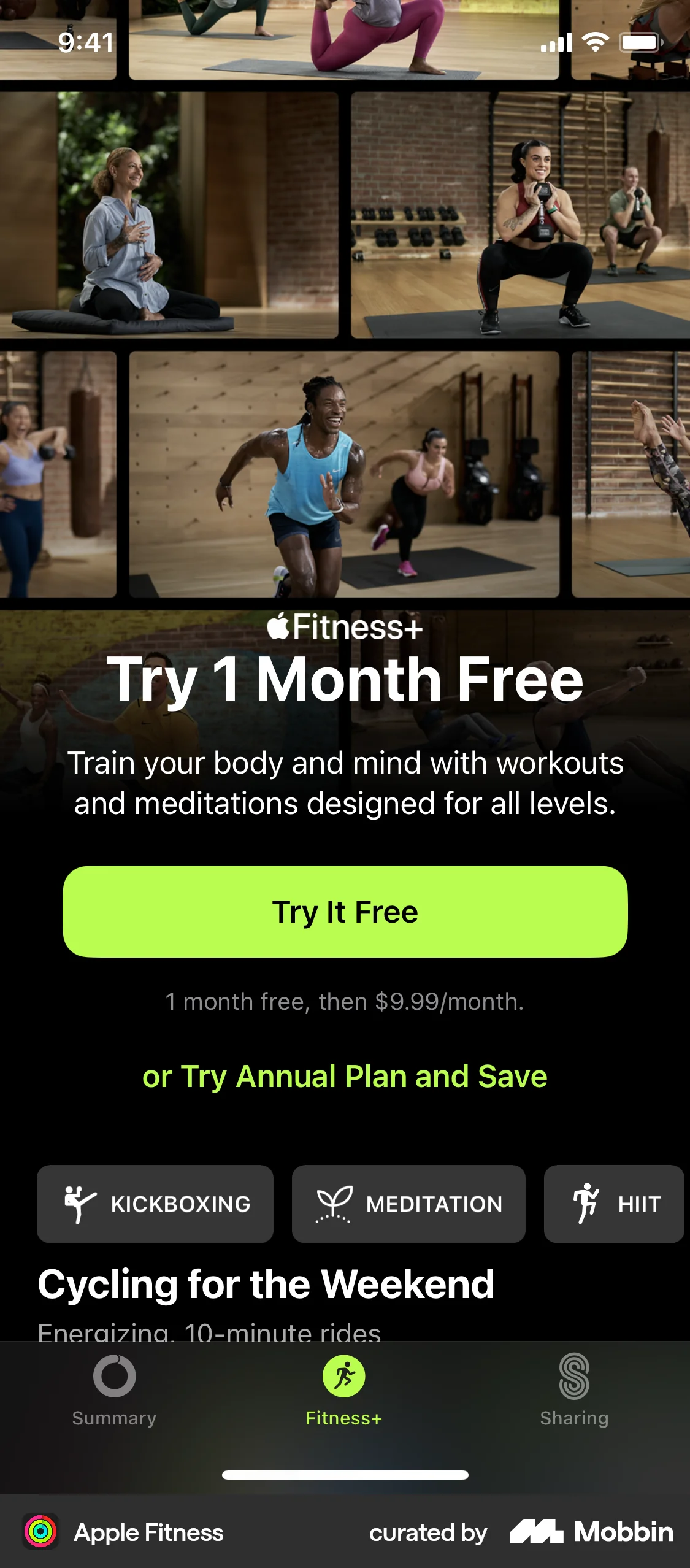 Apple Fitness iOS Subscription & Paywall screen