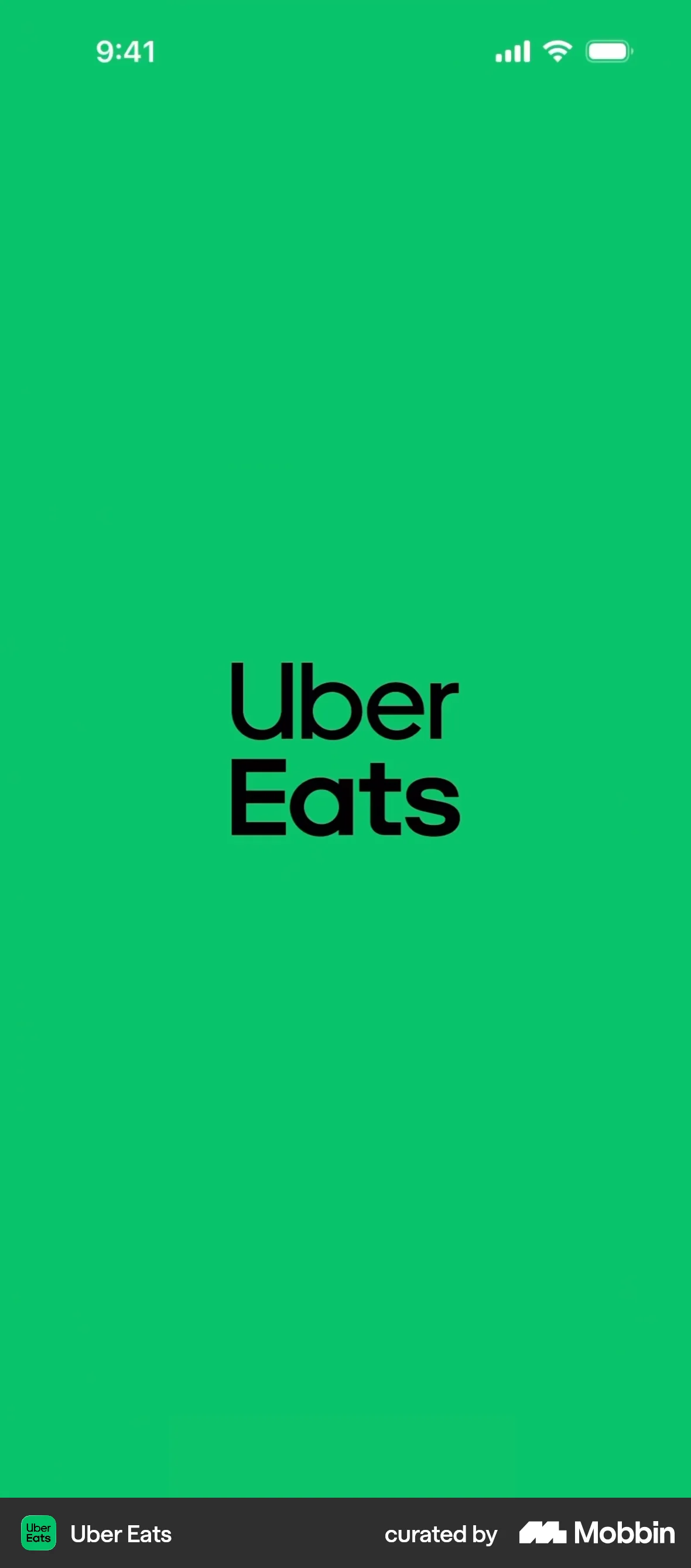 Uber Eats Onboarding screen