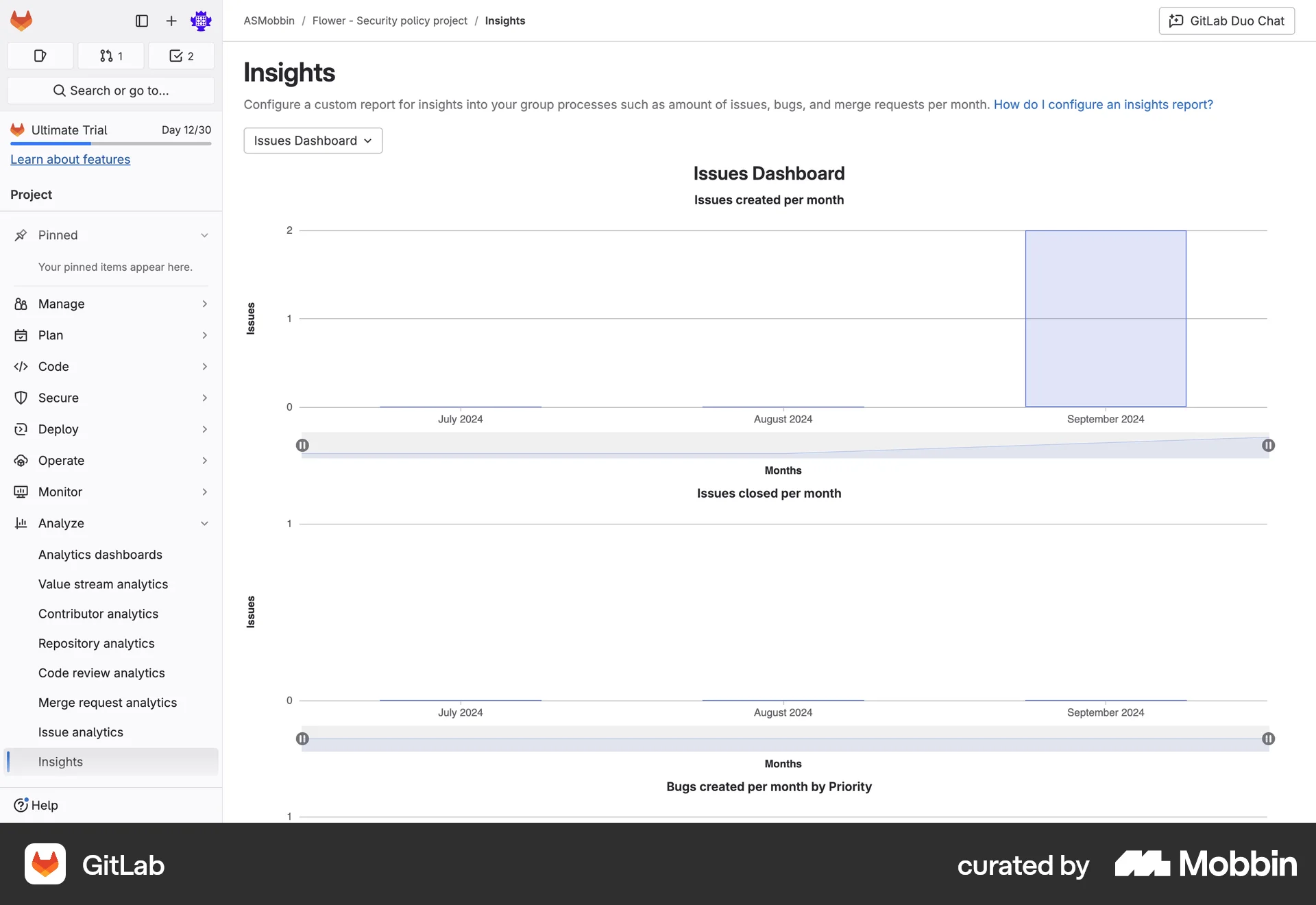 GitLab Web screen containing Slider UI element