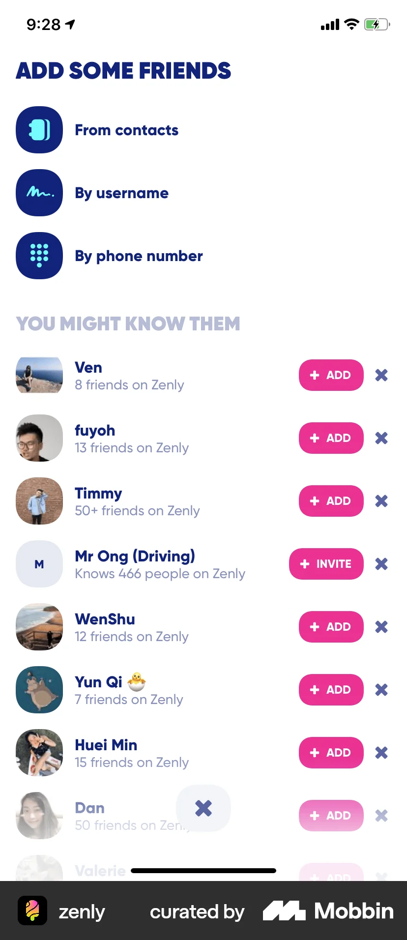 zenly iOS Invite & Refer Friends screen