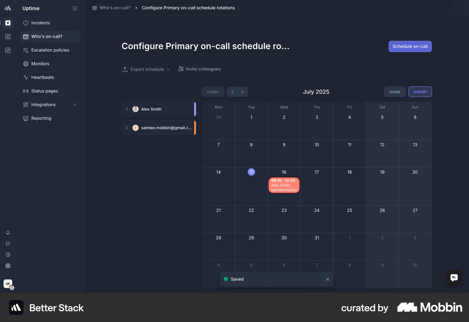Better Stack Web screen containing Toast UI element