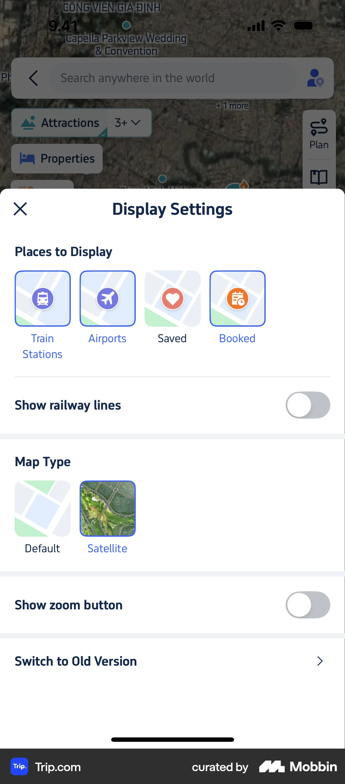 Trip.com iOS screen containing Tile UI element