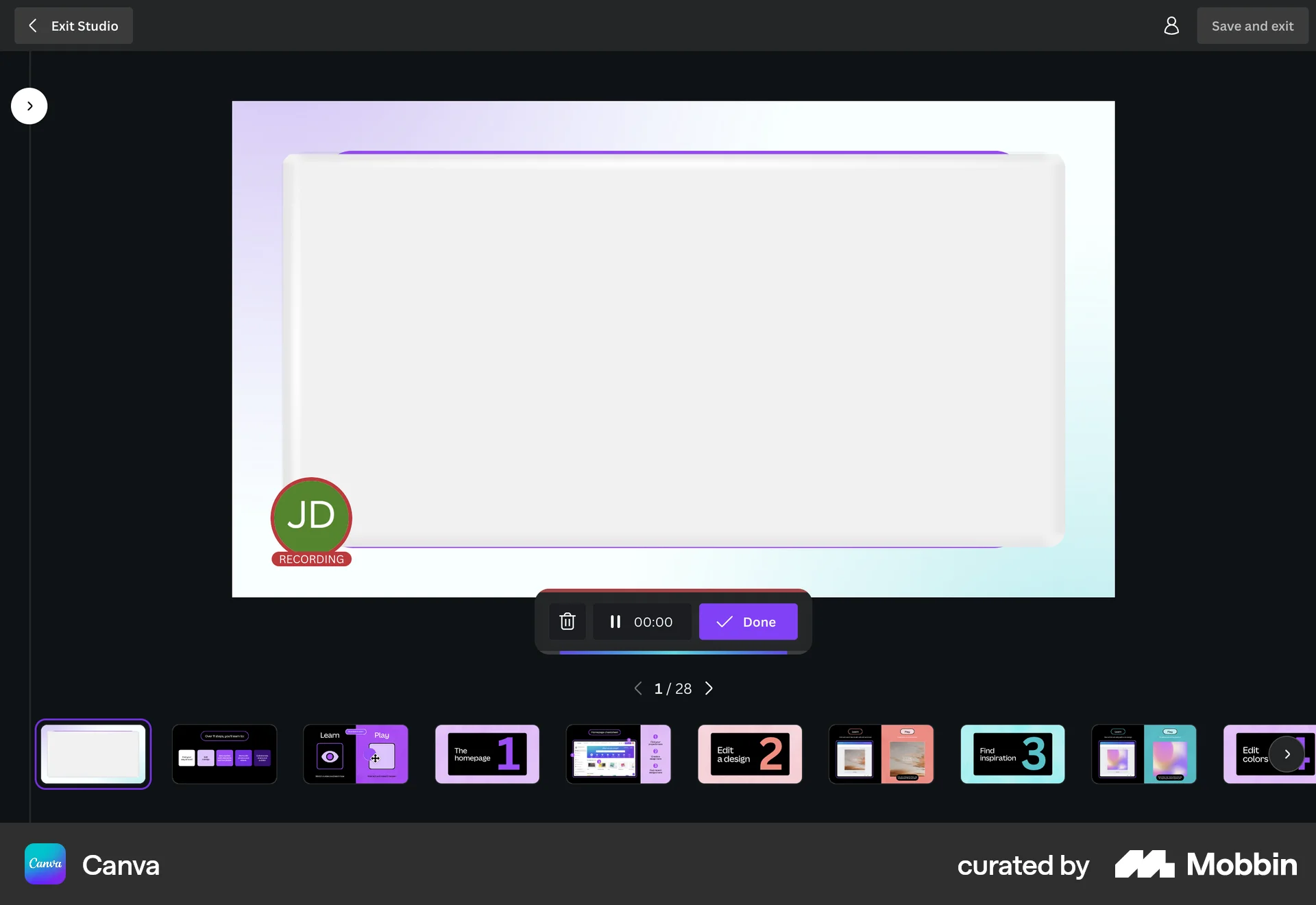 Canva Web Audio & Video Recorder screen