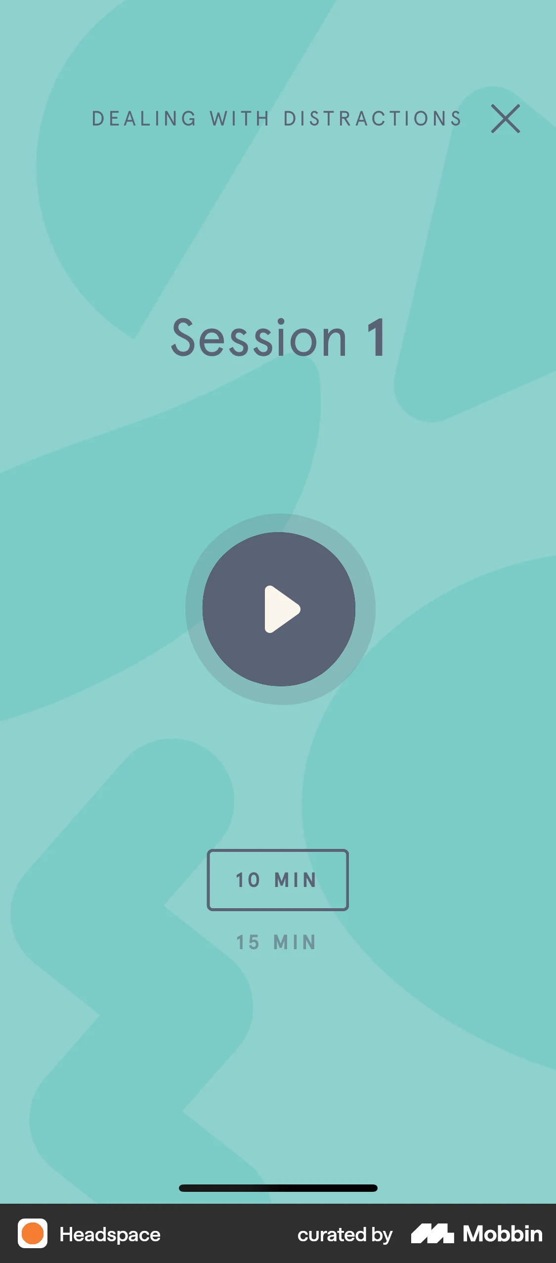 Headspace iOS screen containing Time Picker UI element
