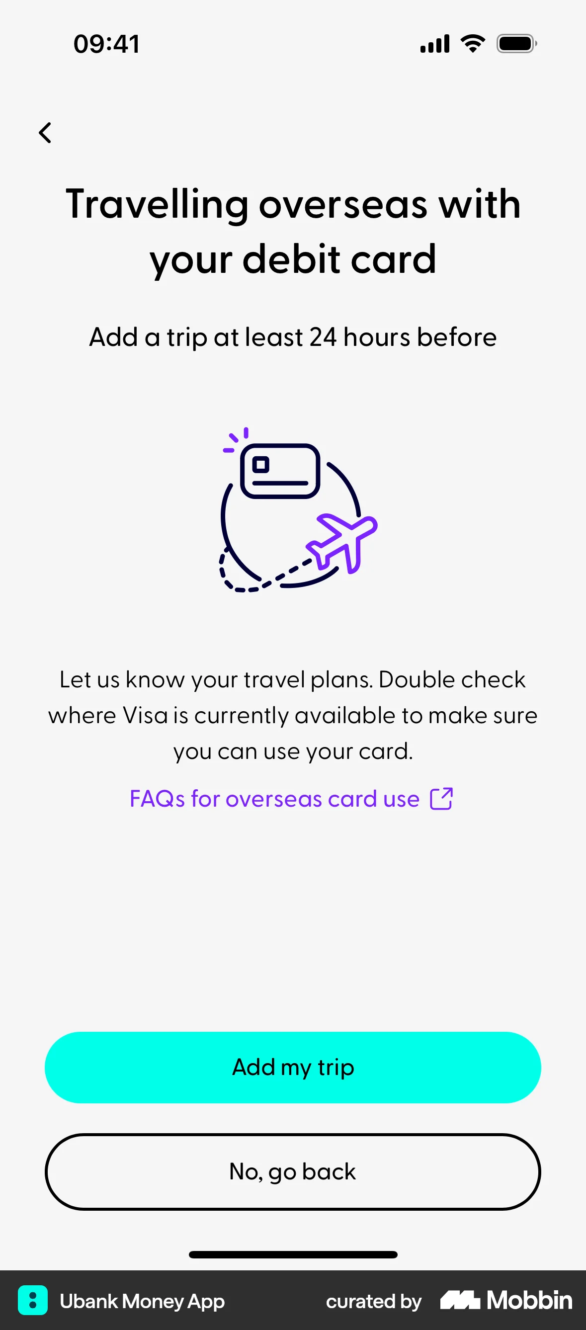 Ubank Money App iOS Feature Info screen