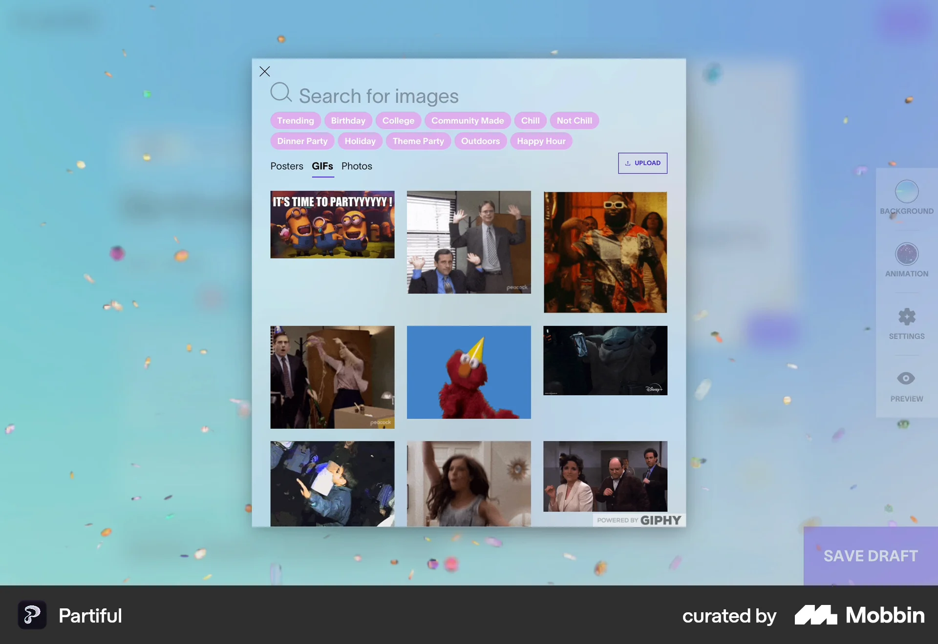 Partiful Web Lifestyle App screen