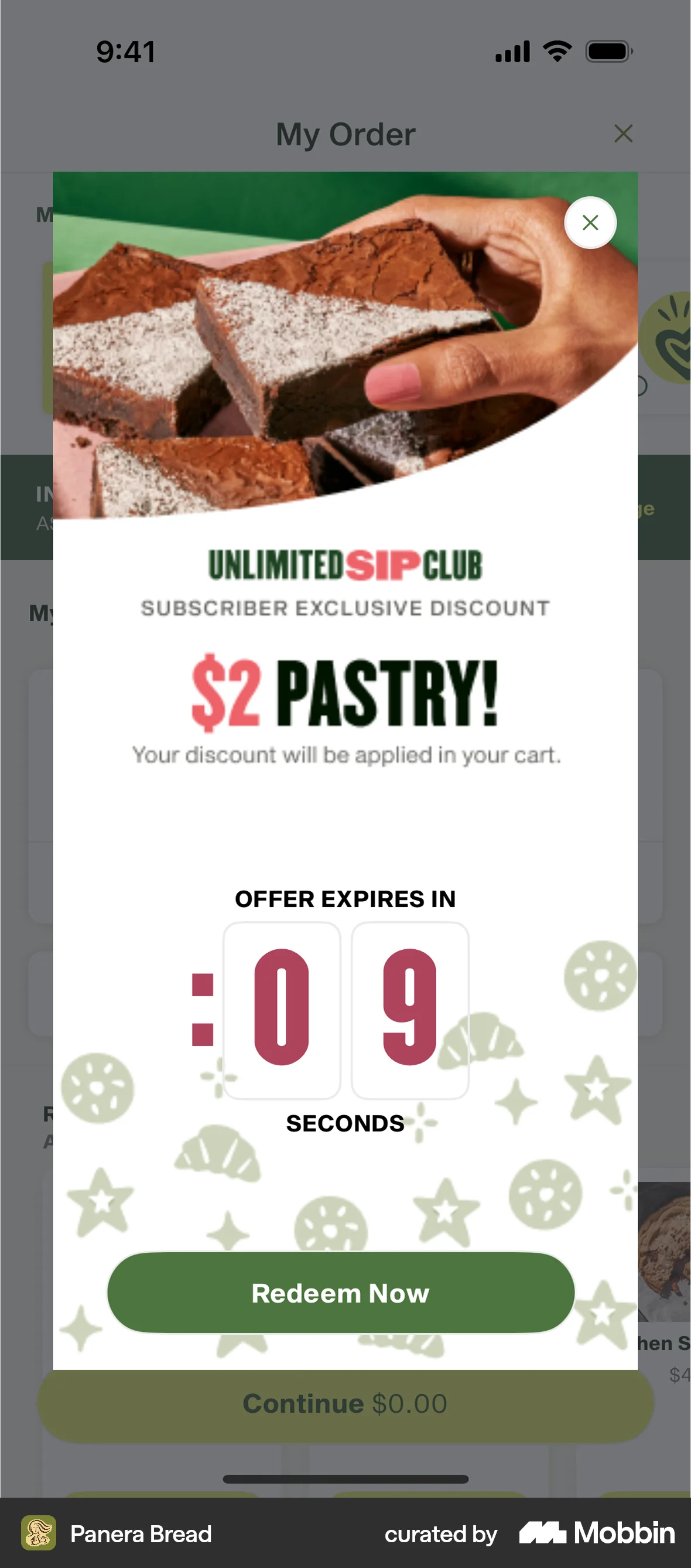 Panera Bread iOS Timer & Clock screen