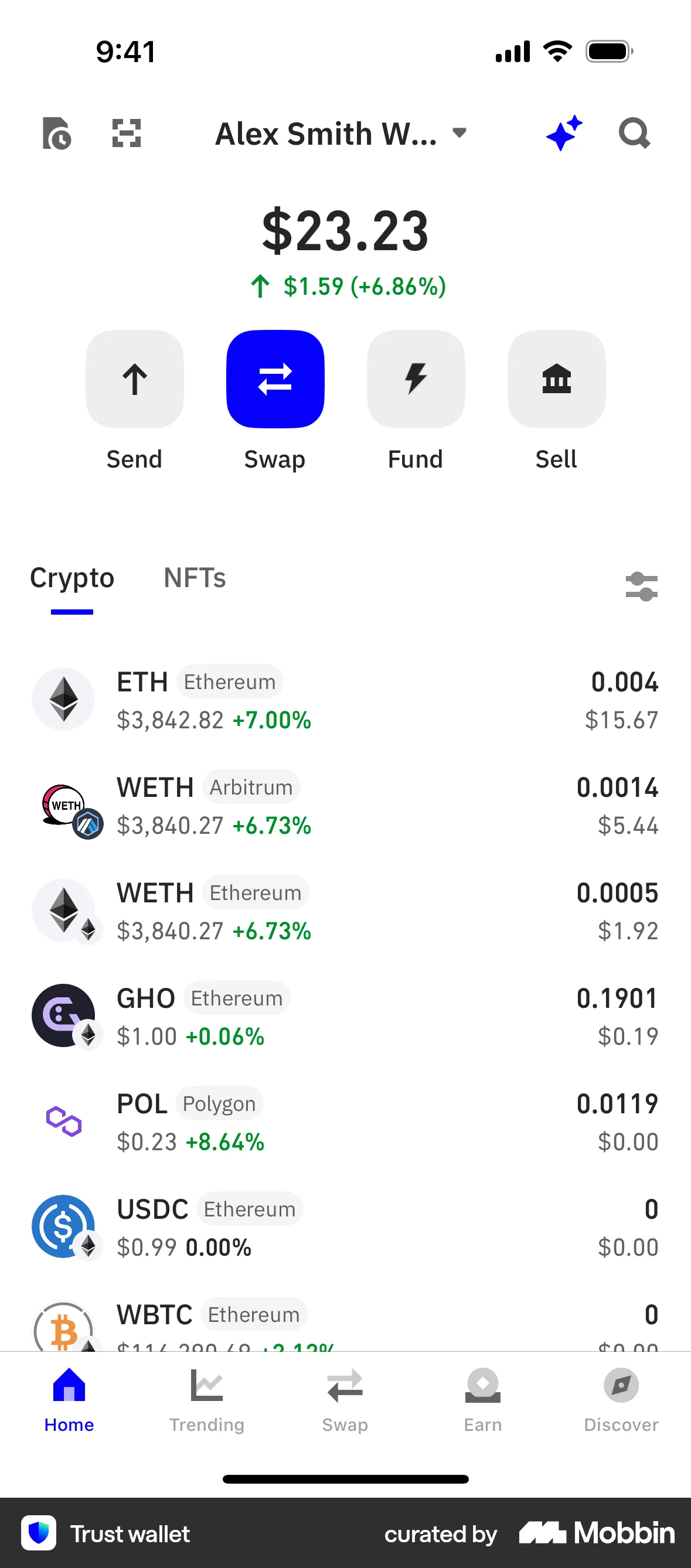 Trust Wallet iOS screen