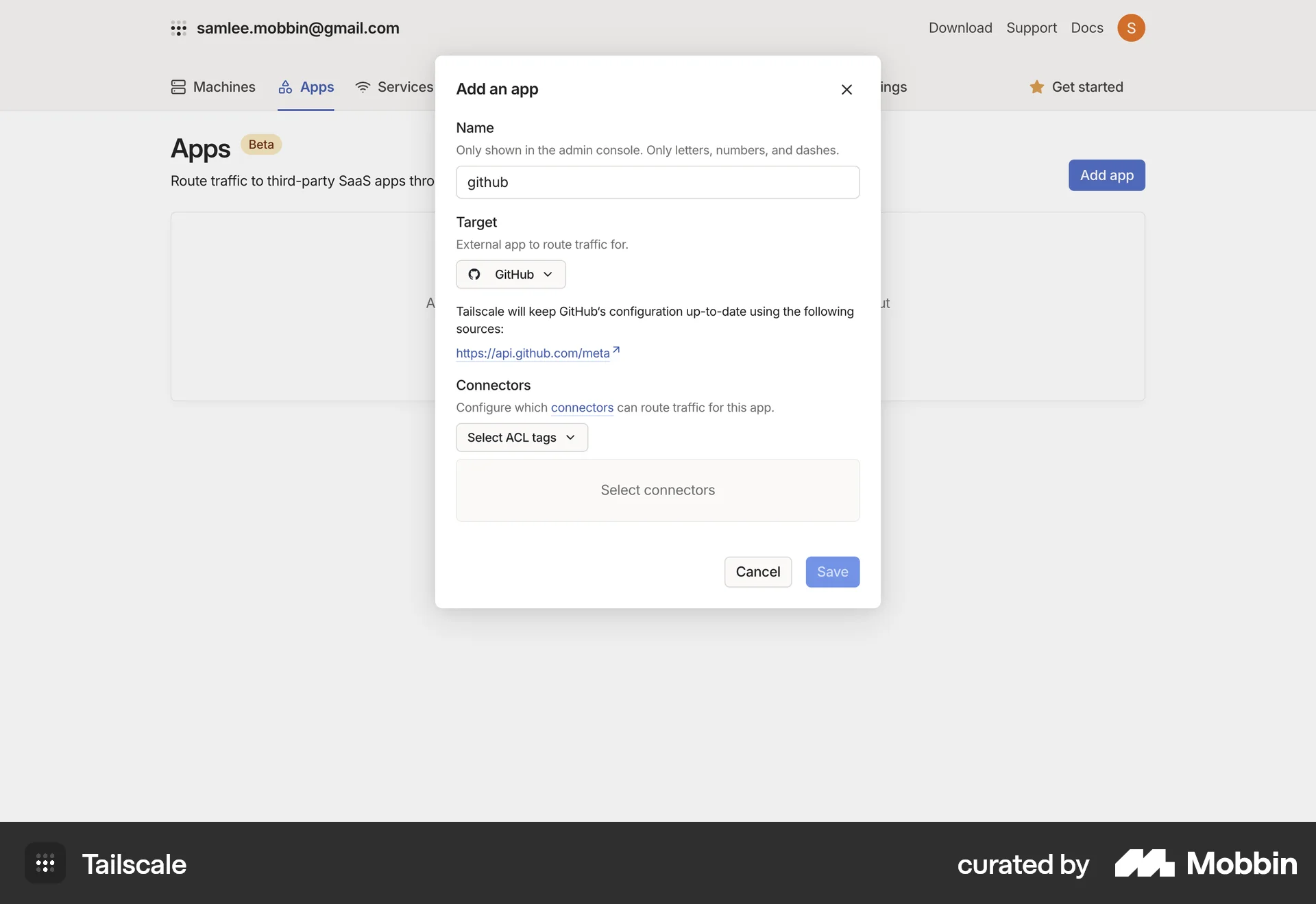 Tailscale Web Utilities App screen